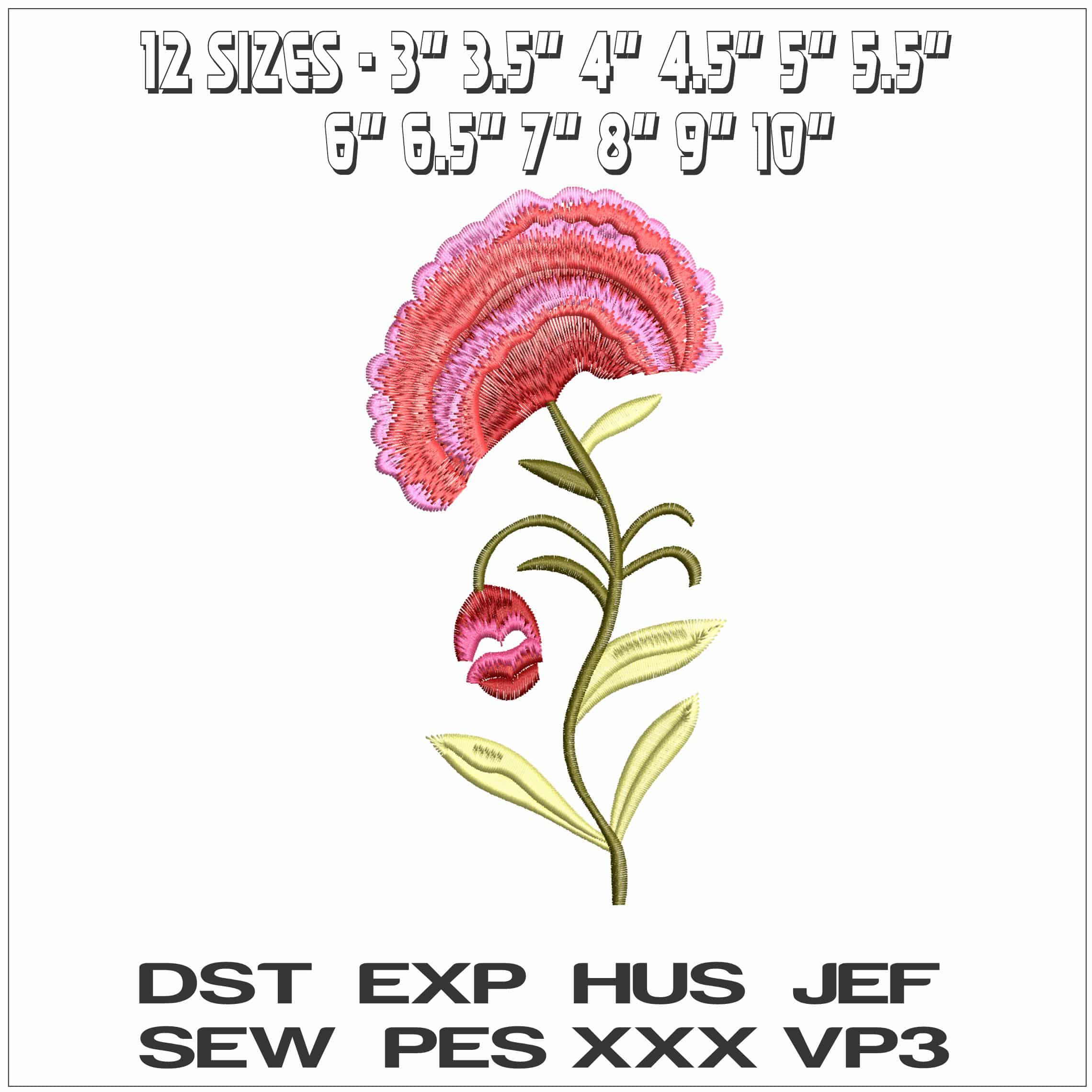 Poppy Style Design- Elegant embroidery design file - instant download — view 2