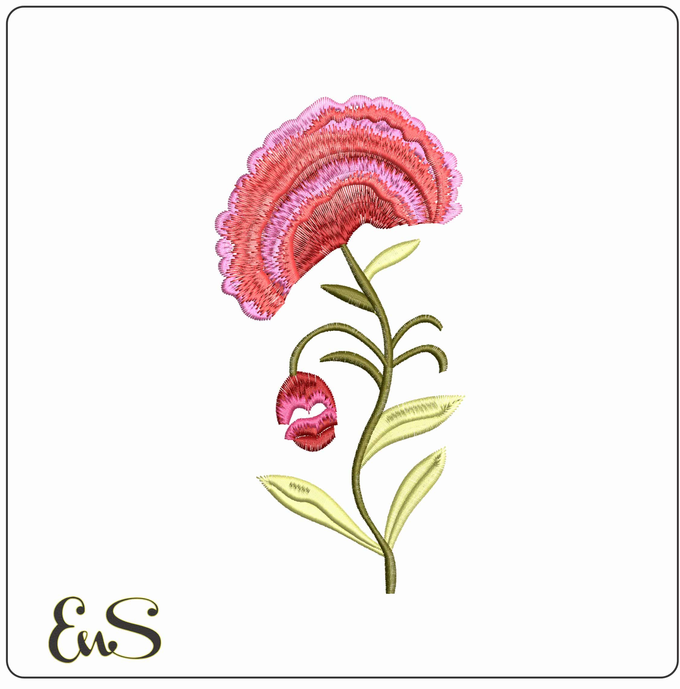 Poppy Style Design- Elegant embroidery design file - instant download