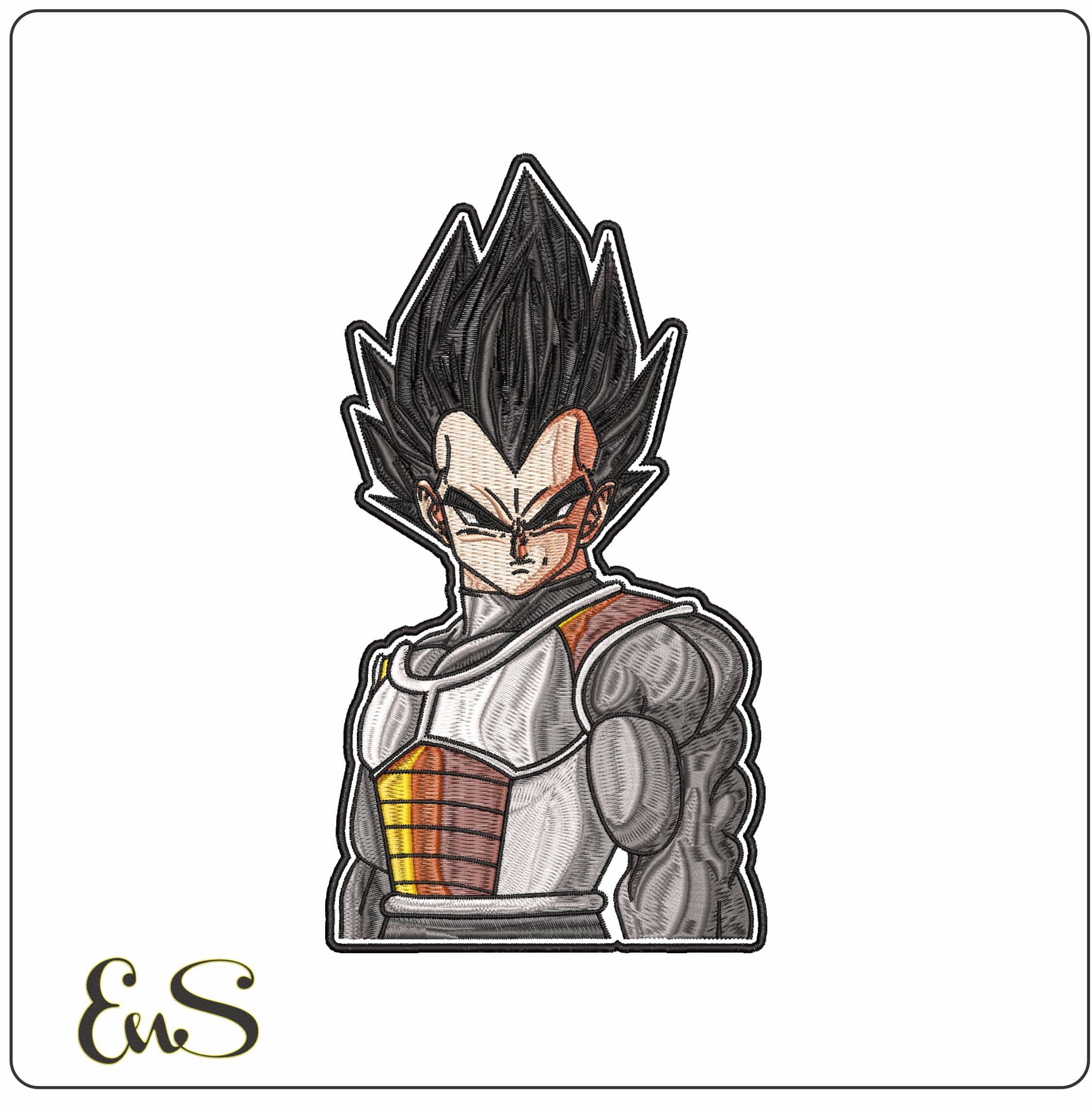 Prince Vegeta Dragon Ball Anime- Elegant embroidery design file - instant download