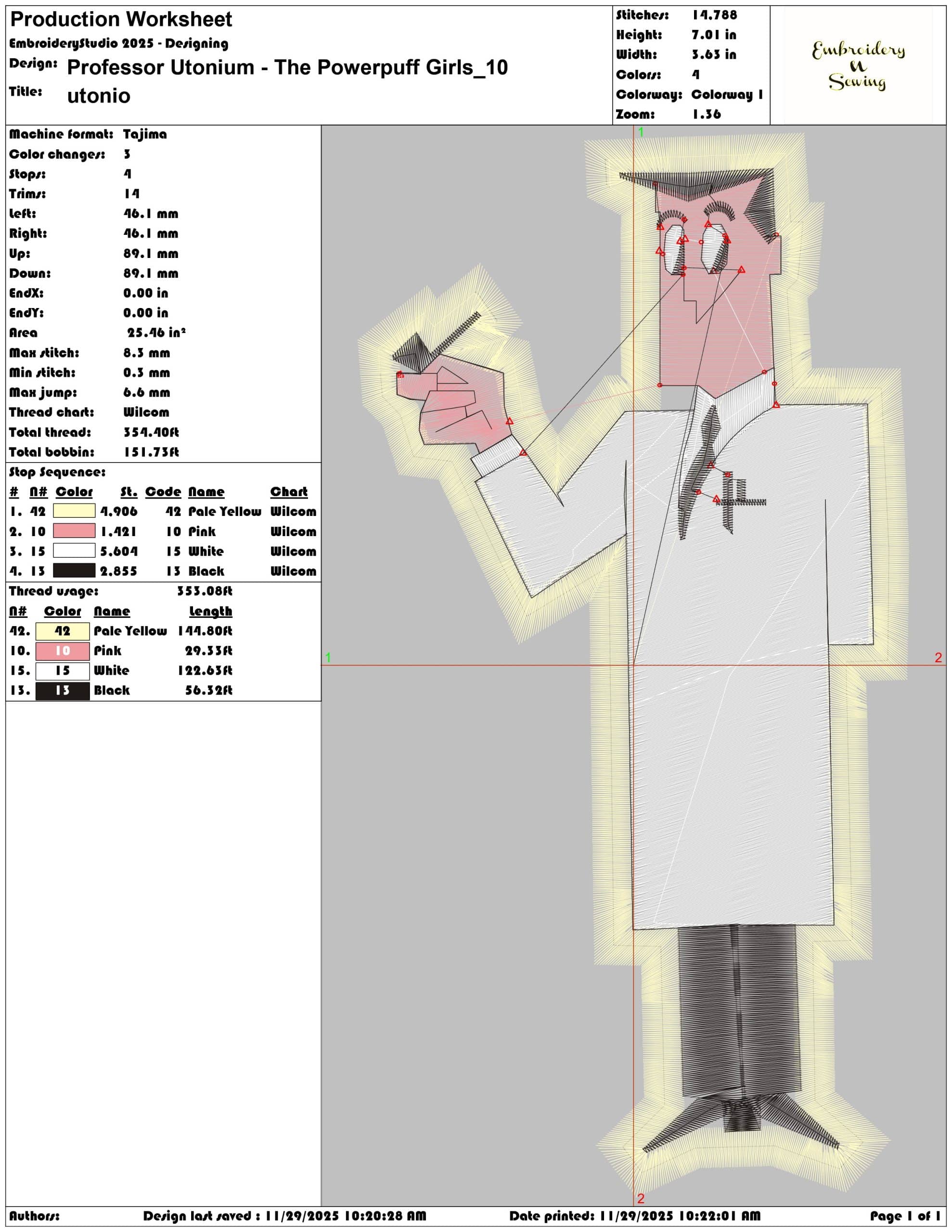 Professor Utonium The Powerpuff Girls- Elegant embroidery design file - instant download — view 3