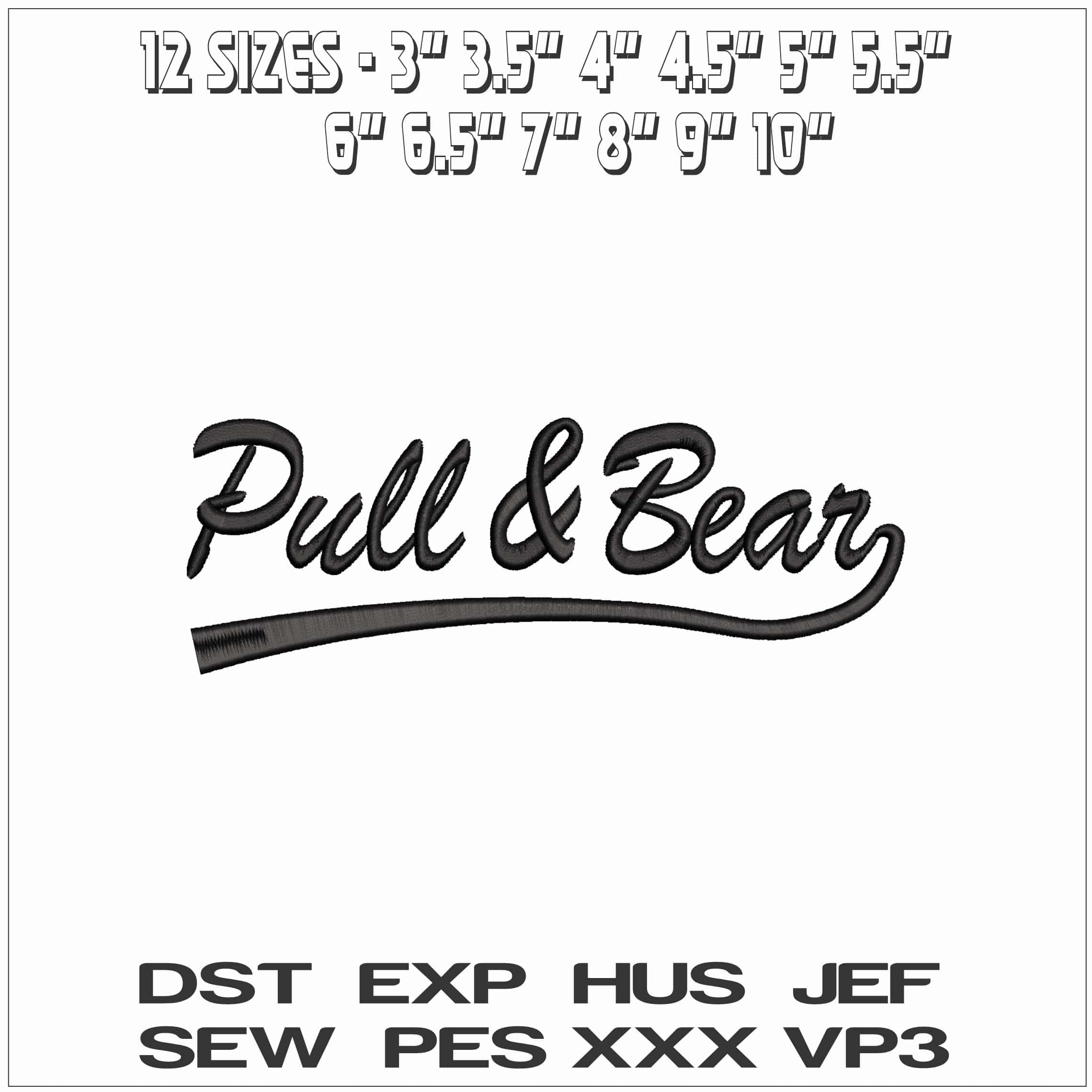Pull and Bear Logo- Elegant embroidery design file - instant download — view 2