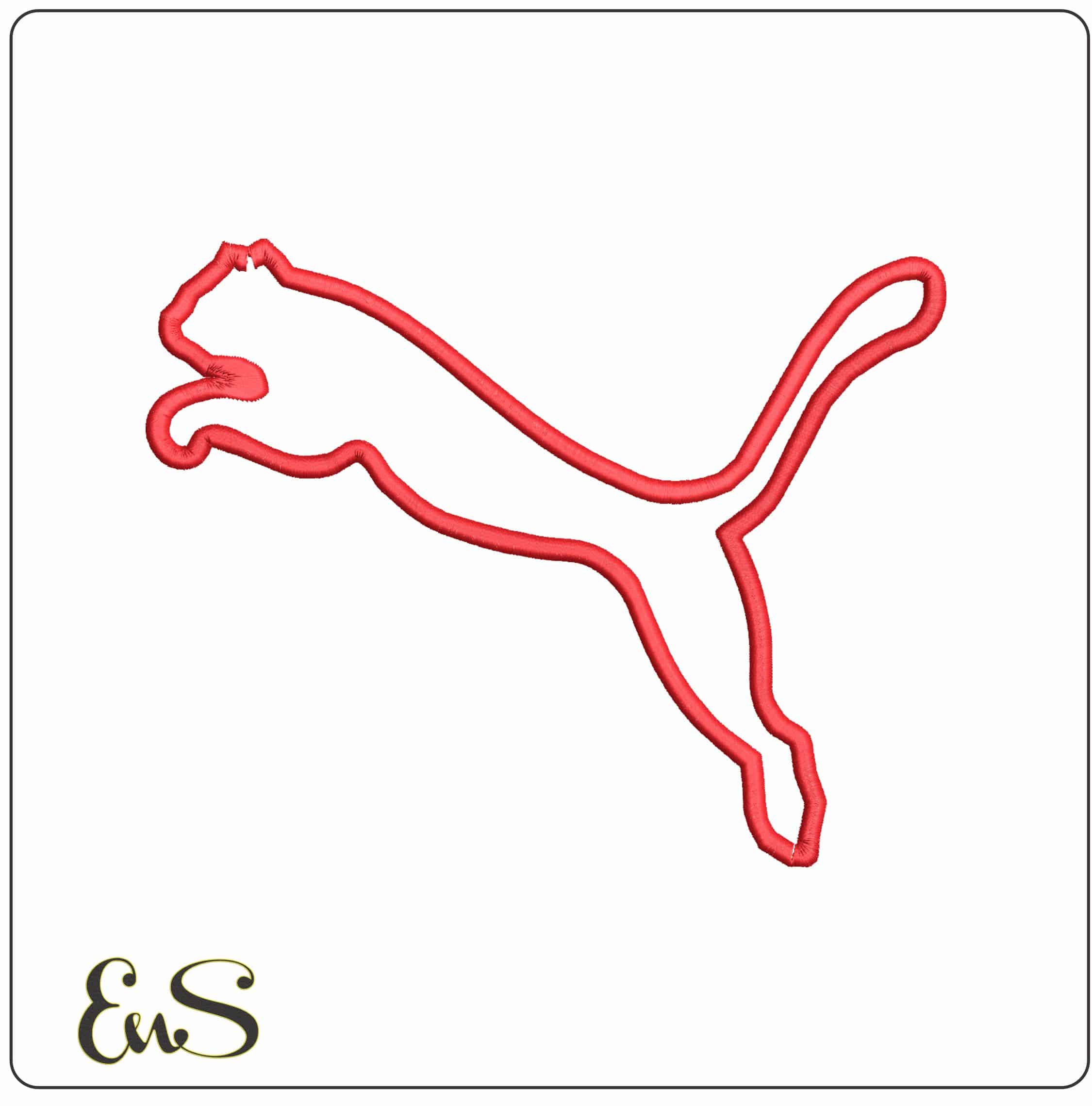 Puma Outline Logo- Elegant embroidery design file - instant download