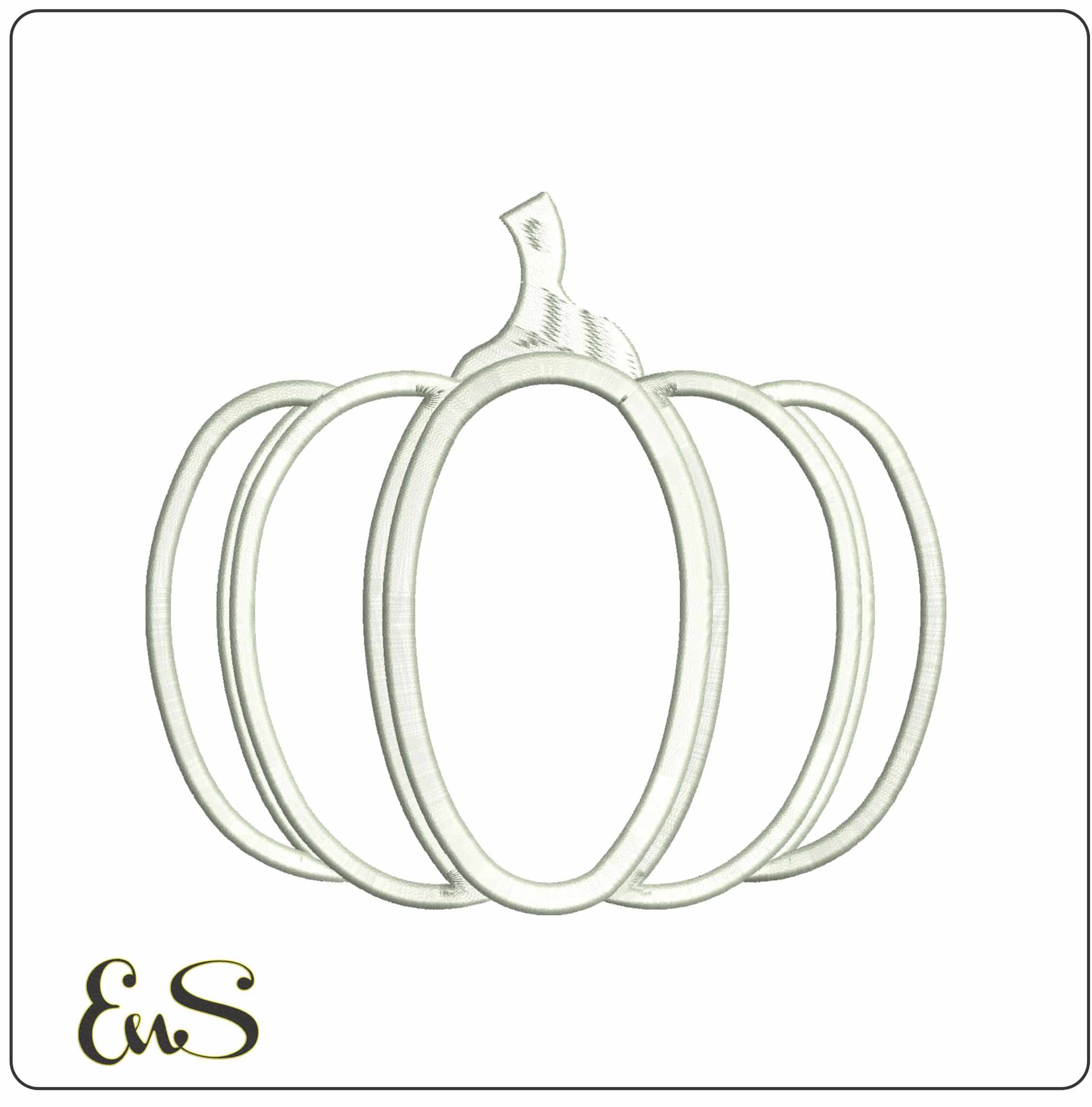 Pumpkin Outline- Elegant embroidery design file - instant download