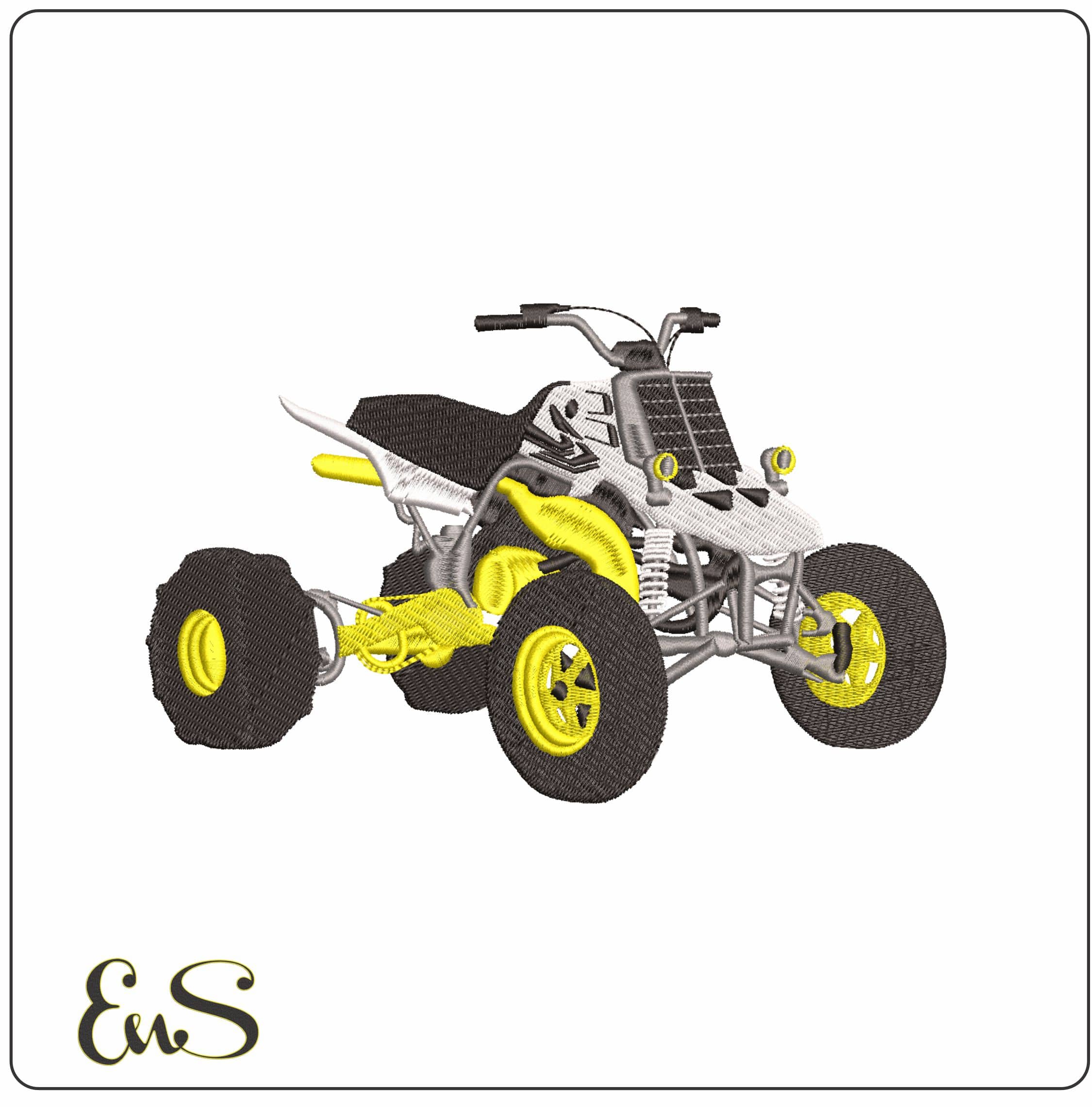 Racing ATV- Elegant embroidery design file - instant download