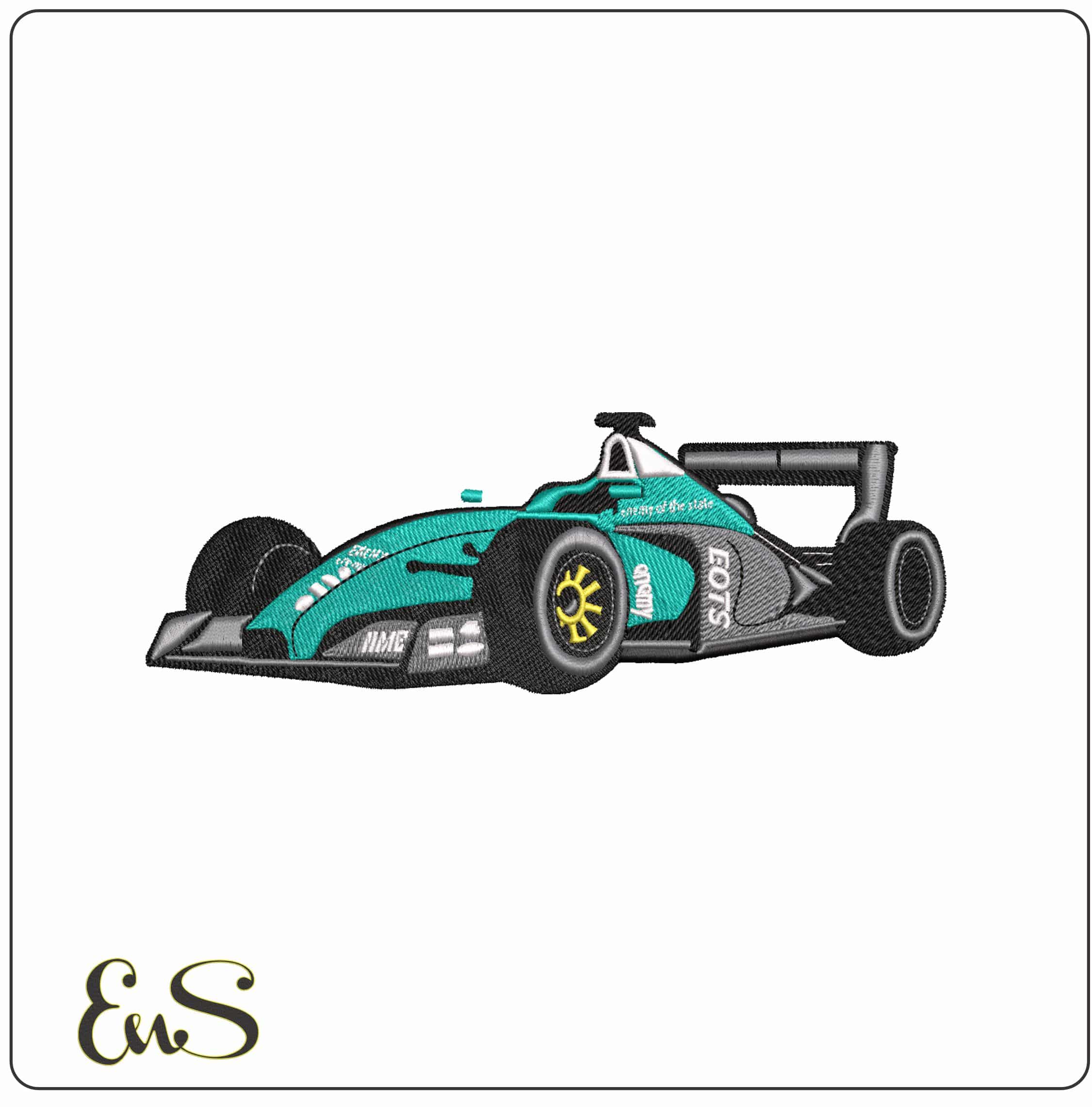 Racing Car- Elegant embroidery design file - instant download