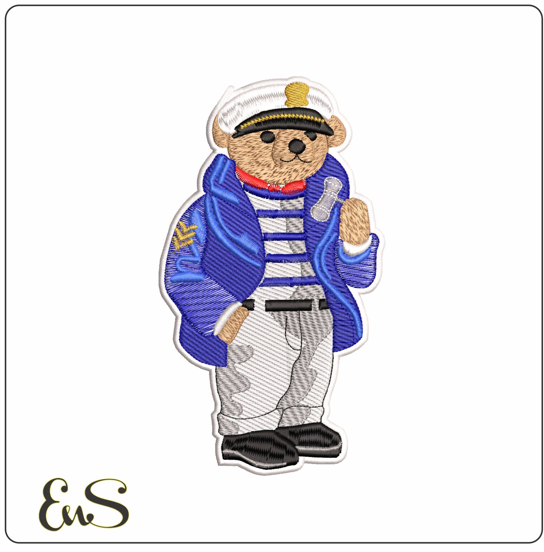 Ralph Lauren Bear Sailor outfit- Elegant embroidery design file - instant download