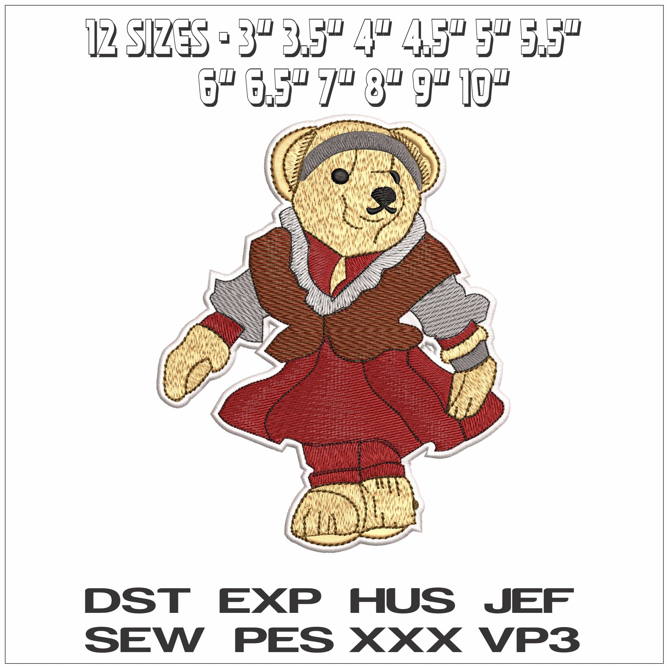 Ralph Lauren Bear Sunday Best- Elegant embroidery design file - instant download — view 2