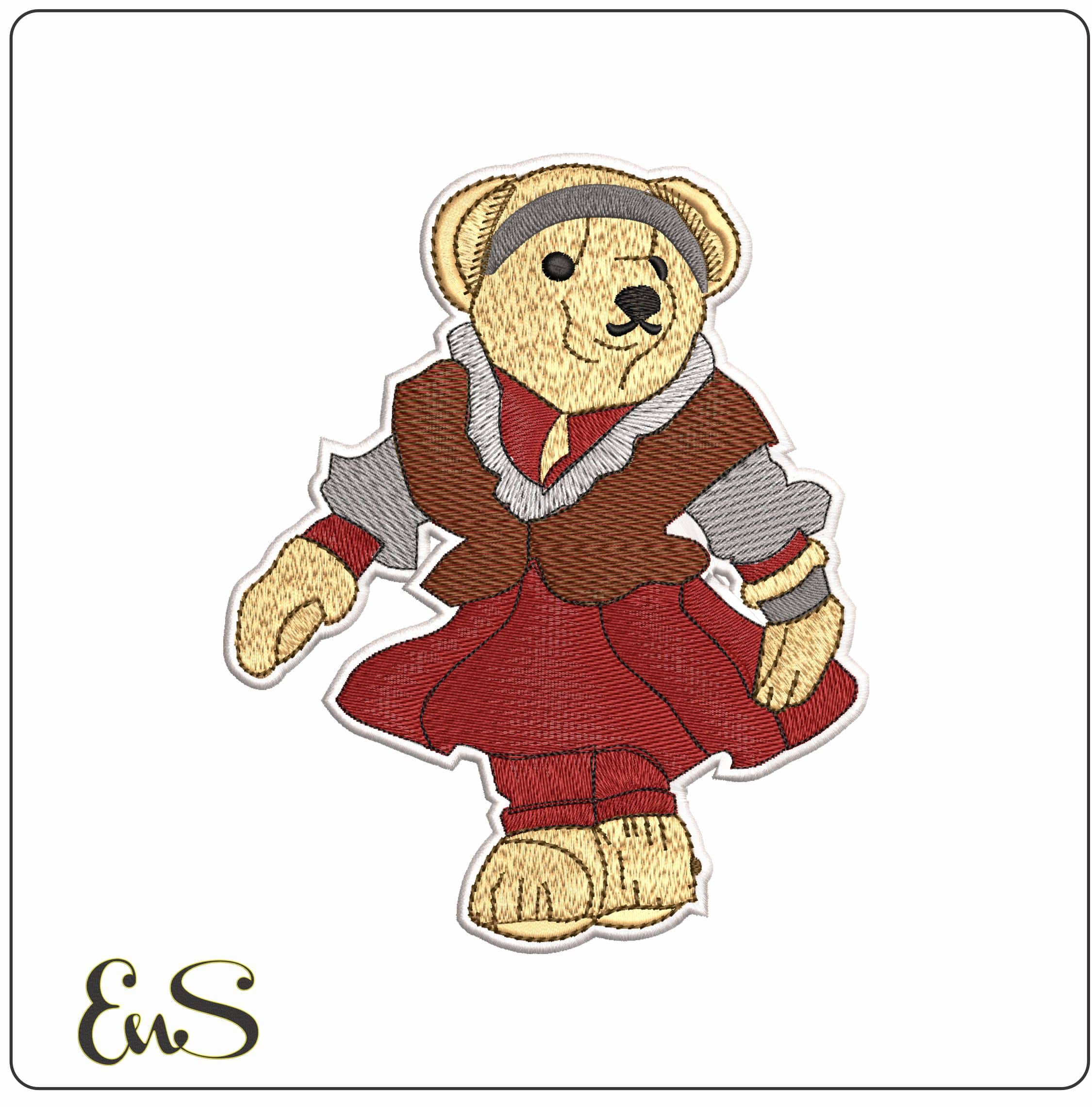 Ralph Lauren Bear Sunday Best- Elegant embroidery design file - instant download