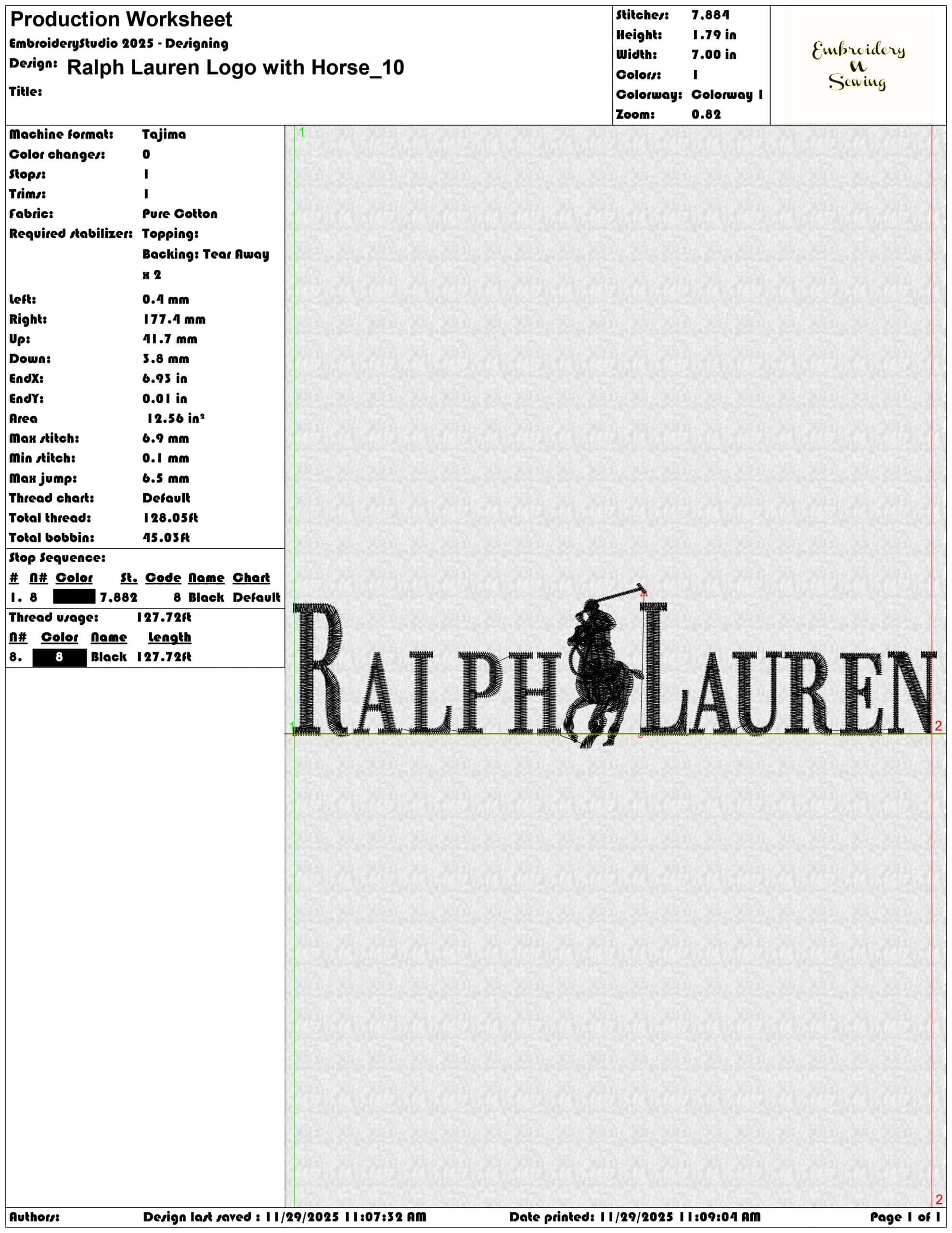 Ralph Lauren Logo with Horse- Elegant embroidery design file - instant download — view 3