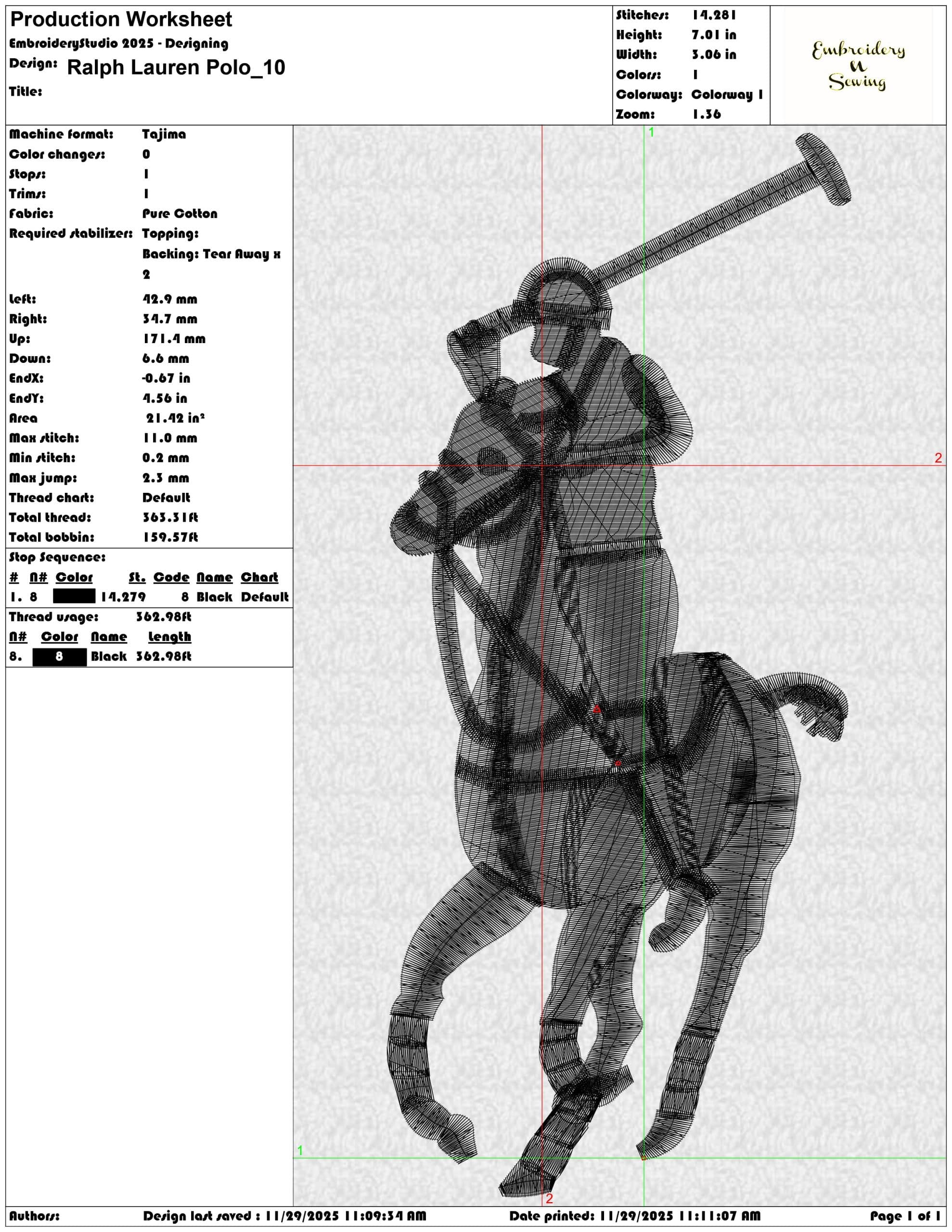 Ralph Lauren Polo- Elegant embroidery design file - instant download — view 3