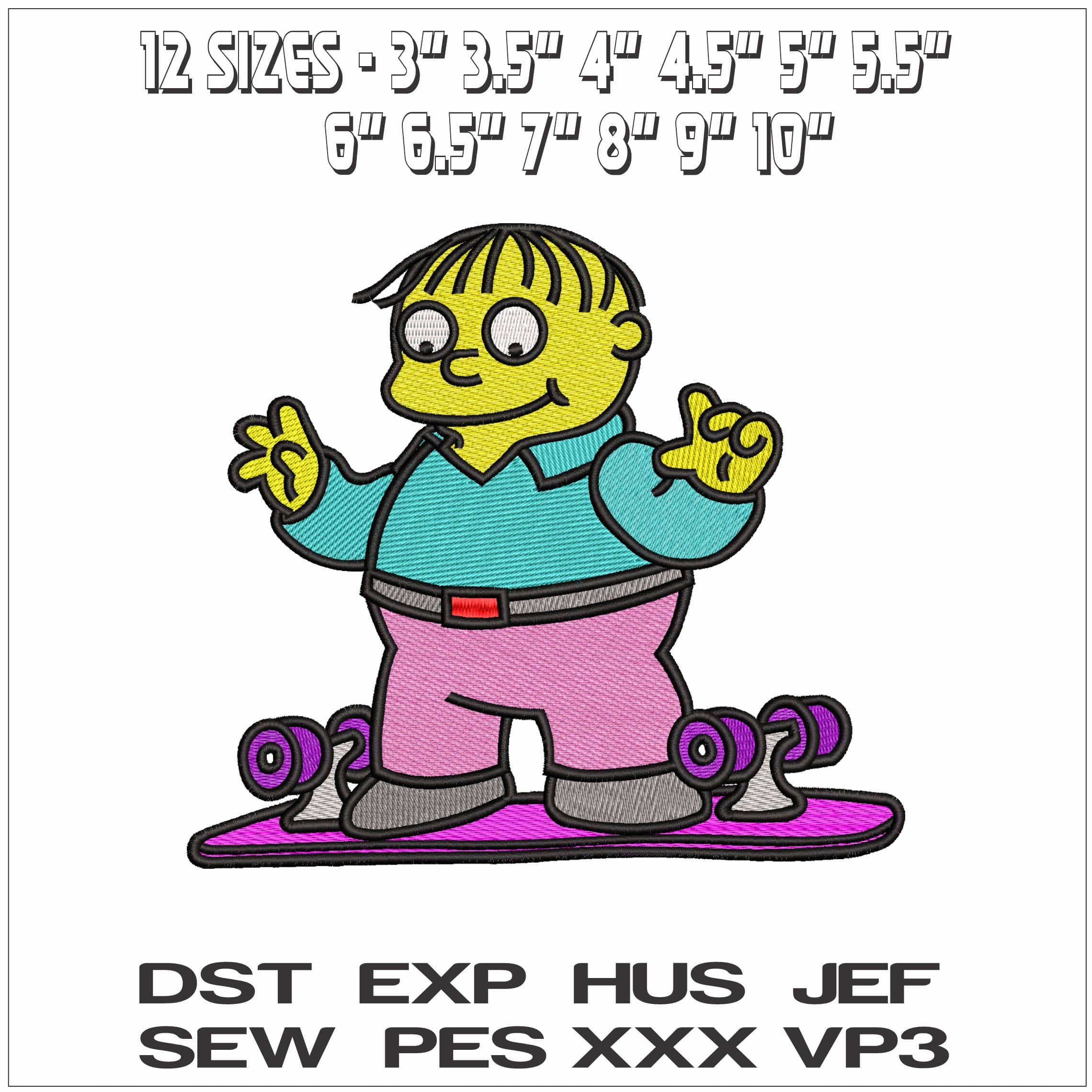 Ralph Wiggum The Simspsons- Elegant embroidery design file - instant download — view 2