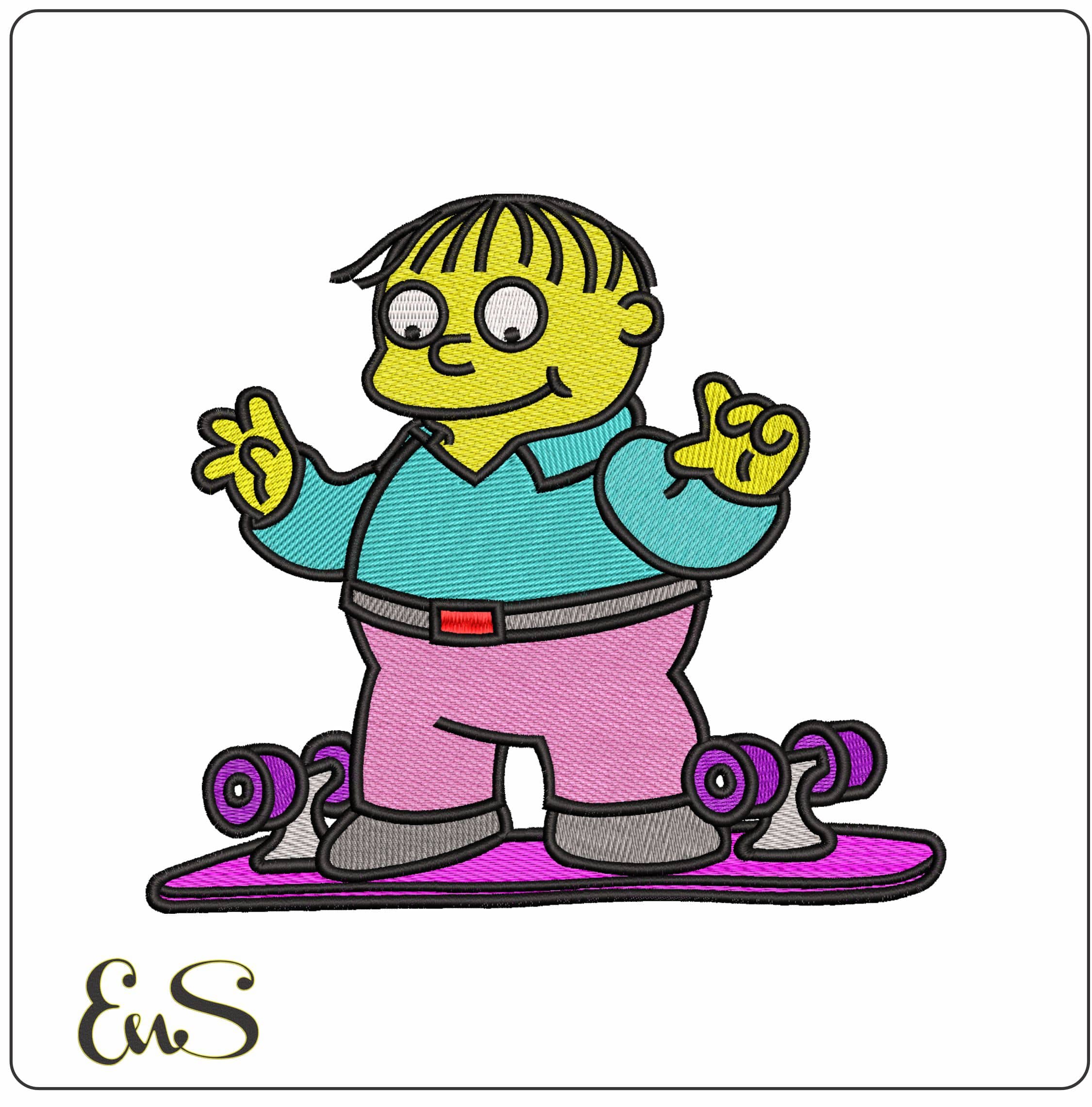 Ralph Wiggum The Simspsons- Elegant embroidery design file - instant download