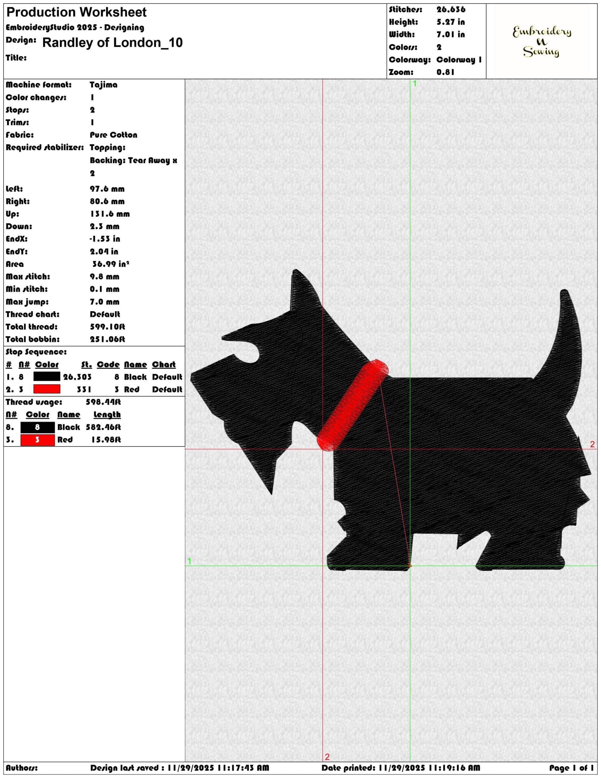 Randley of London- Elegant embroidery design file - instant download — view 3