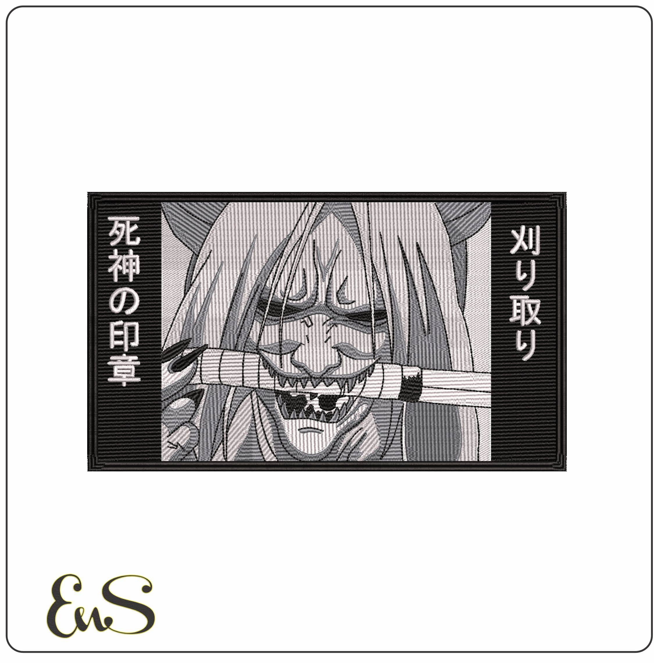 Reaper Death Seal with sword in Mouth Demon Slayer Anime- Elegant embroidery design file - instant download