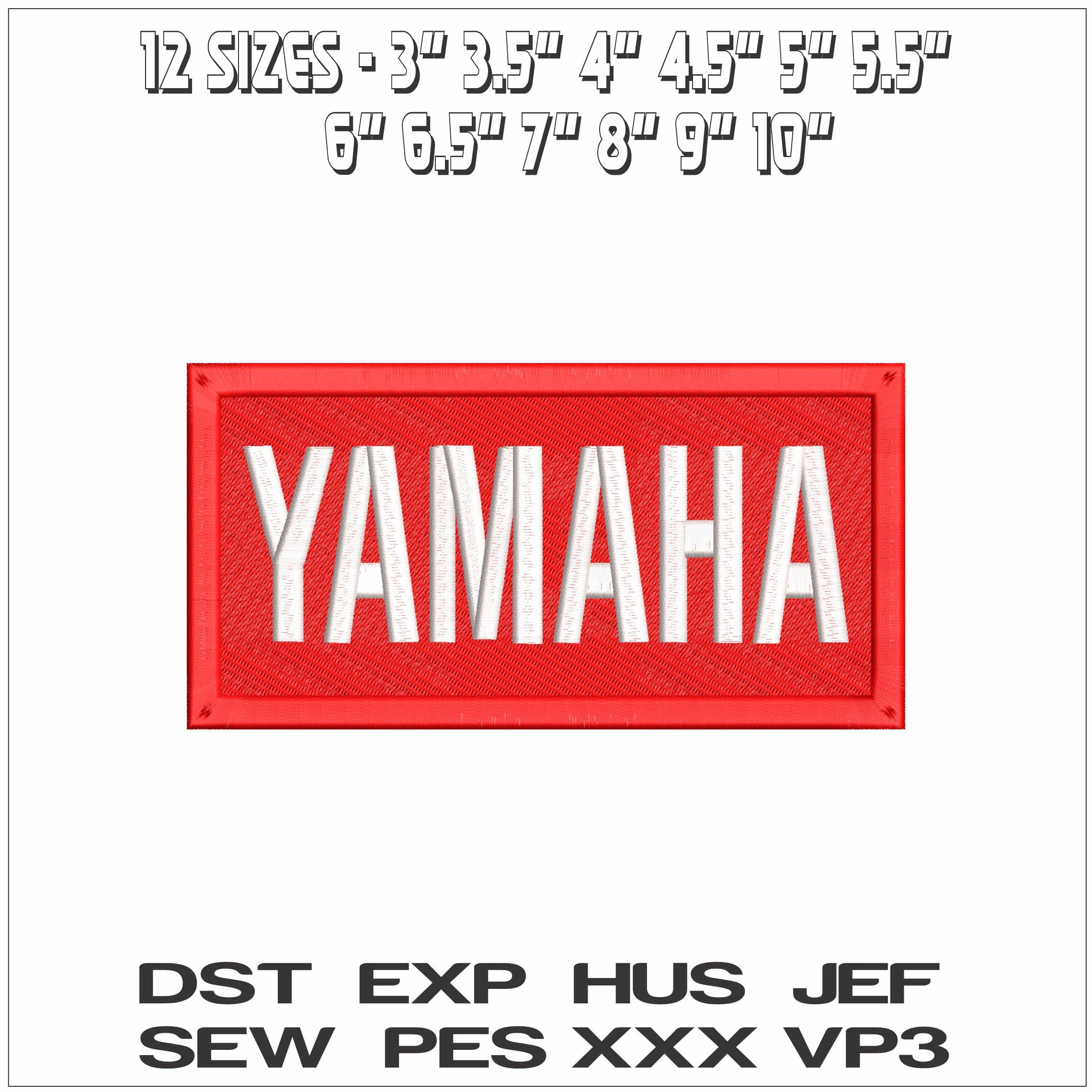 Red Square Yamaha Logo- Elegant embroidery design file - instant download — view 2
