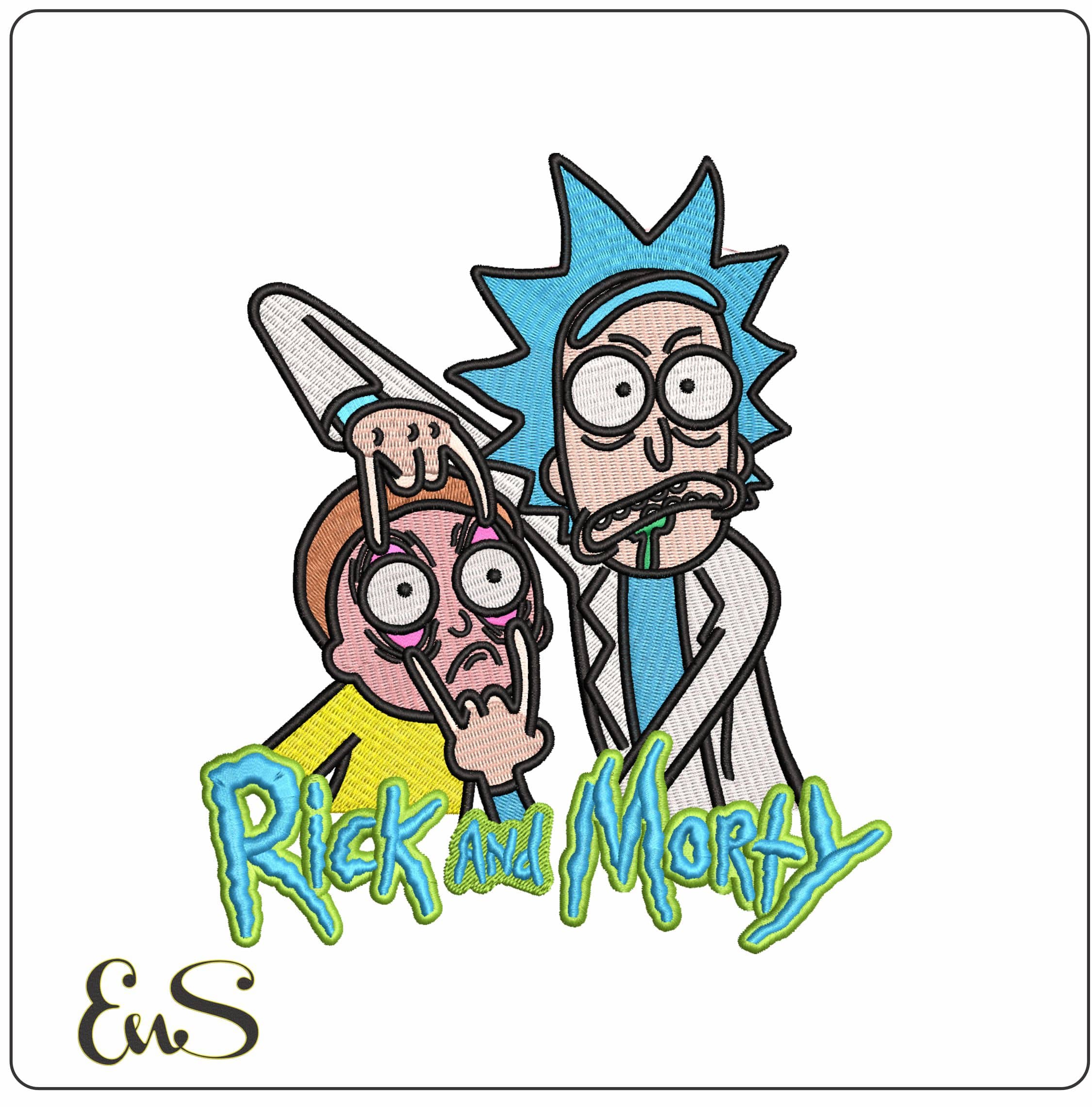 Rick and morty kenne110- Elegant embroidery design file - instant download