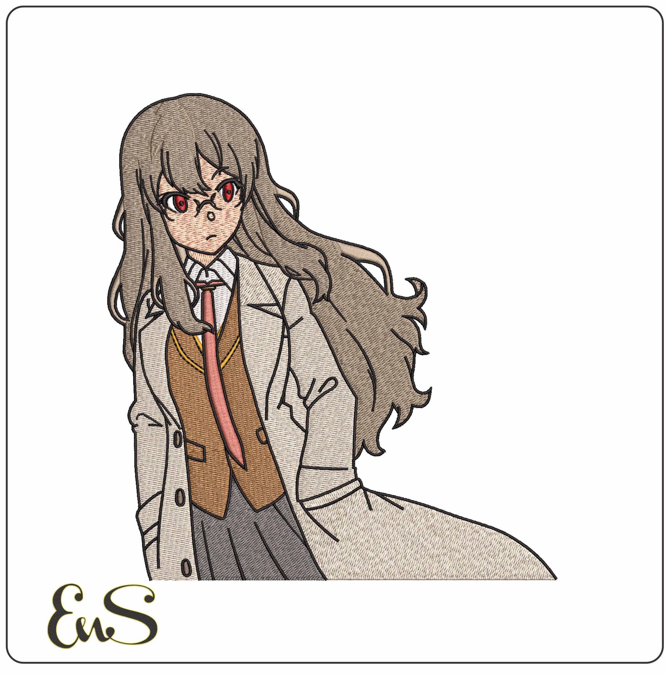Rio Futaba Rascal Does Not Dream of Bunny Girl Anime- Elegant embroidery design file - instant download