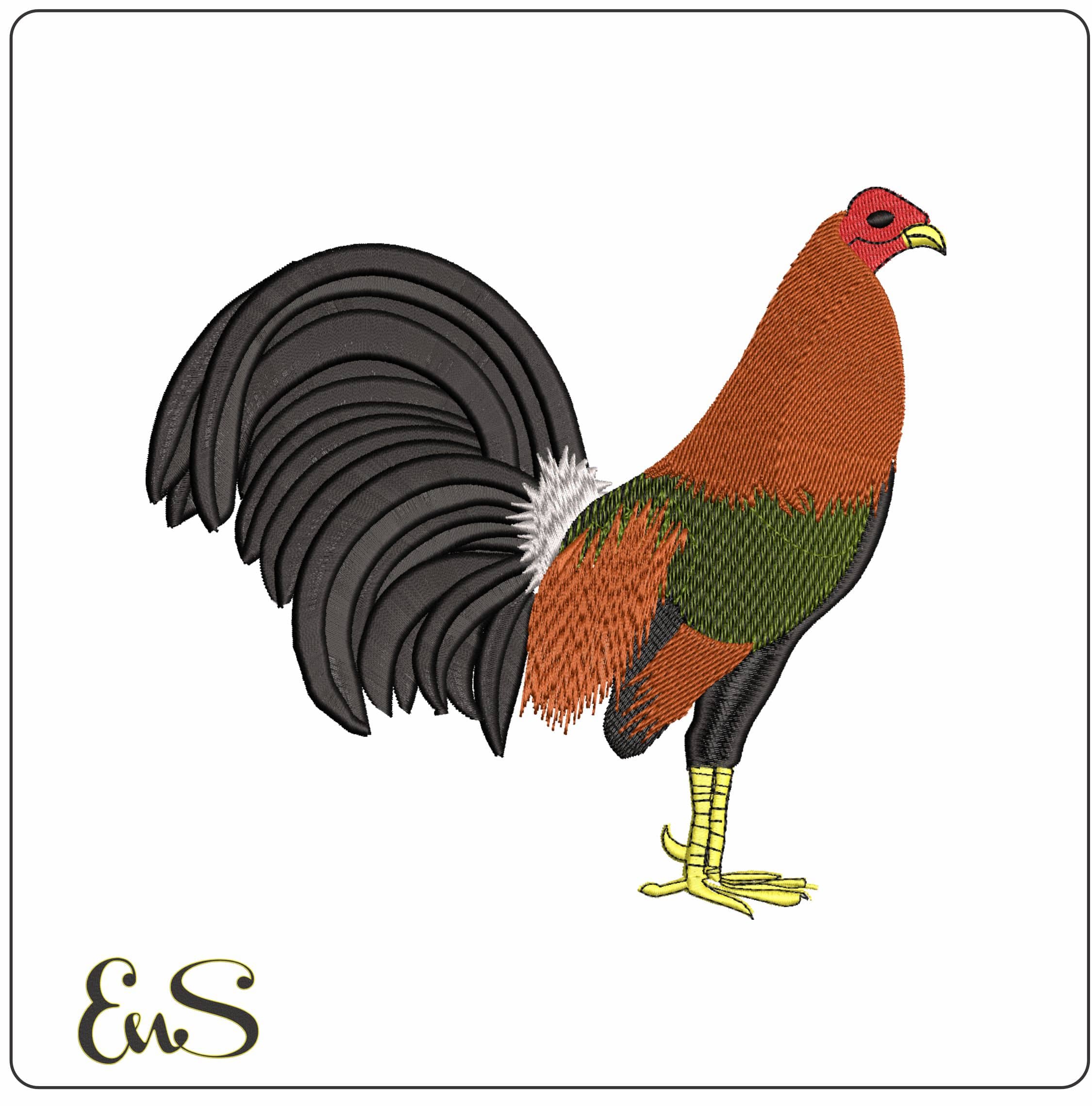 Rooster 2- Elegant embroidery design file - instant download