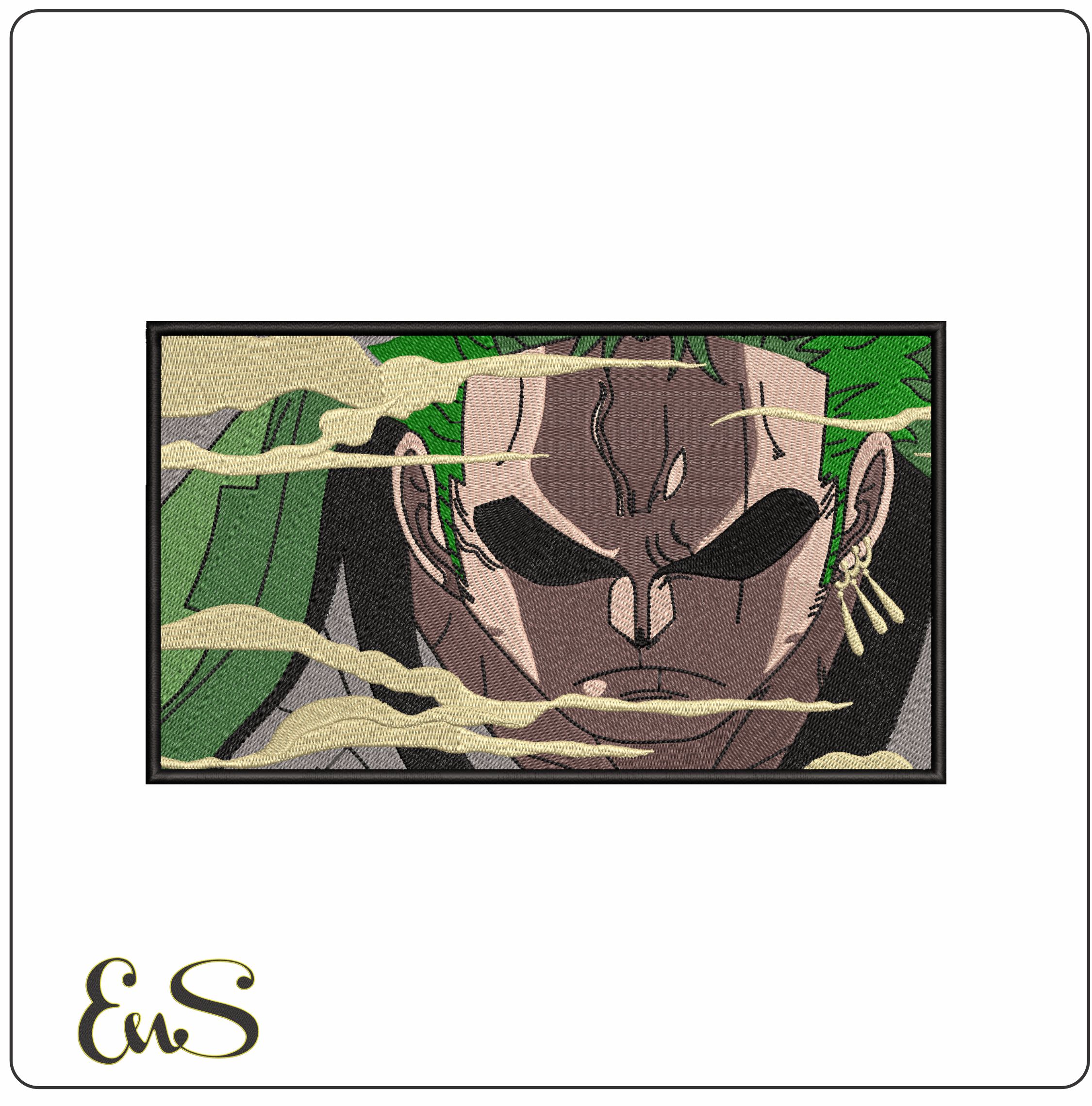 Roronoa Zoro Eye in Smoke One Piece Anime- Elegant embroidery design file - instant download