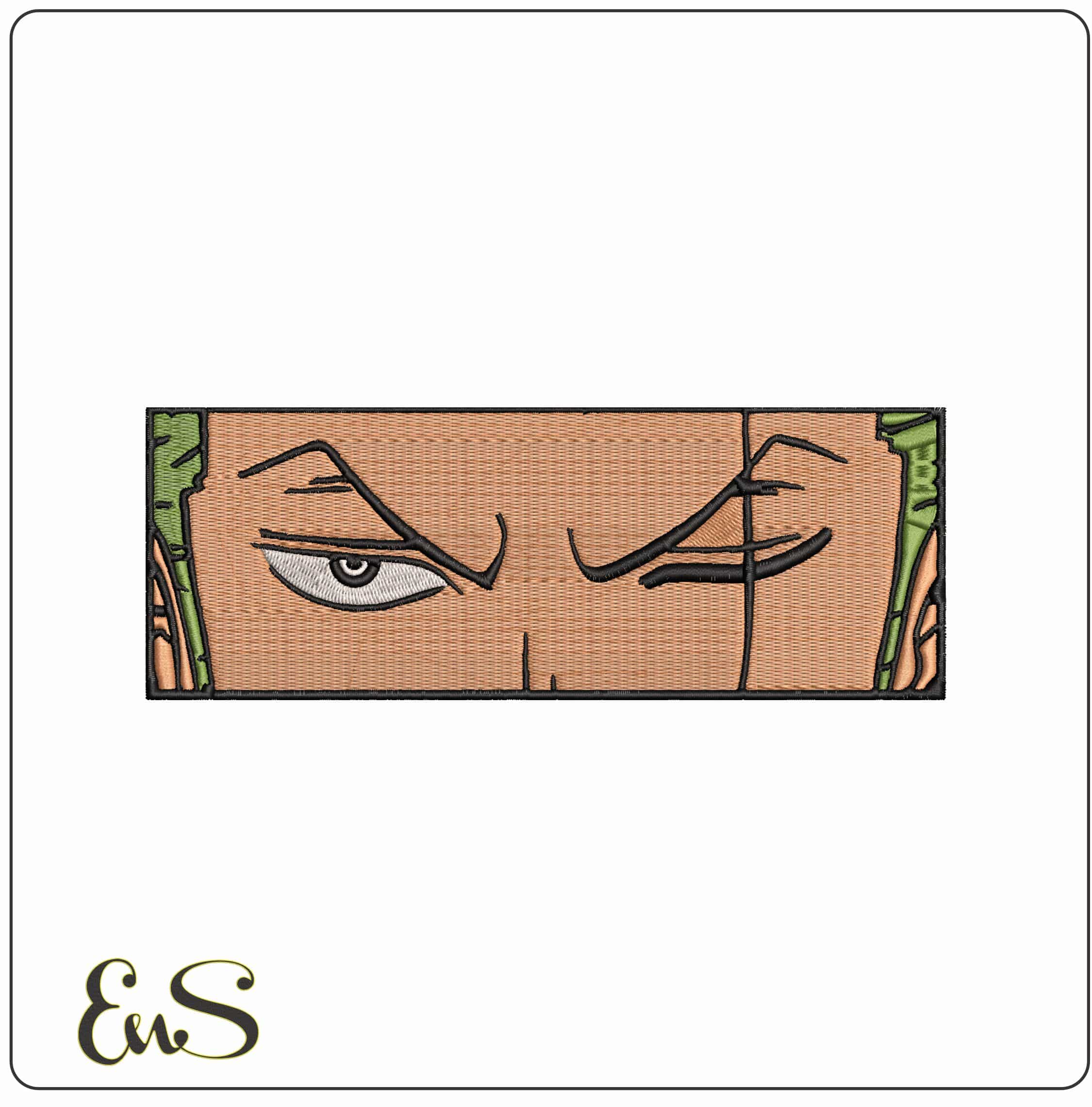 Roronoa Zoro winking Eye One Piece Anime- Elegant embroidery design file - instant download