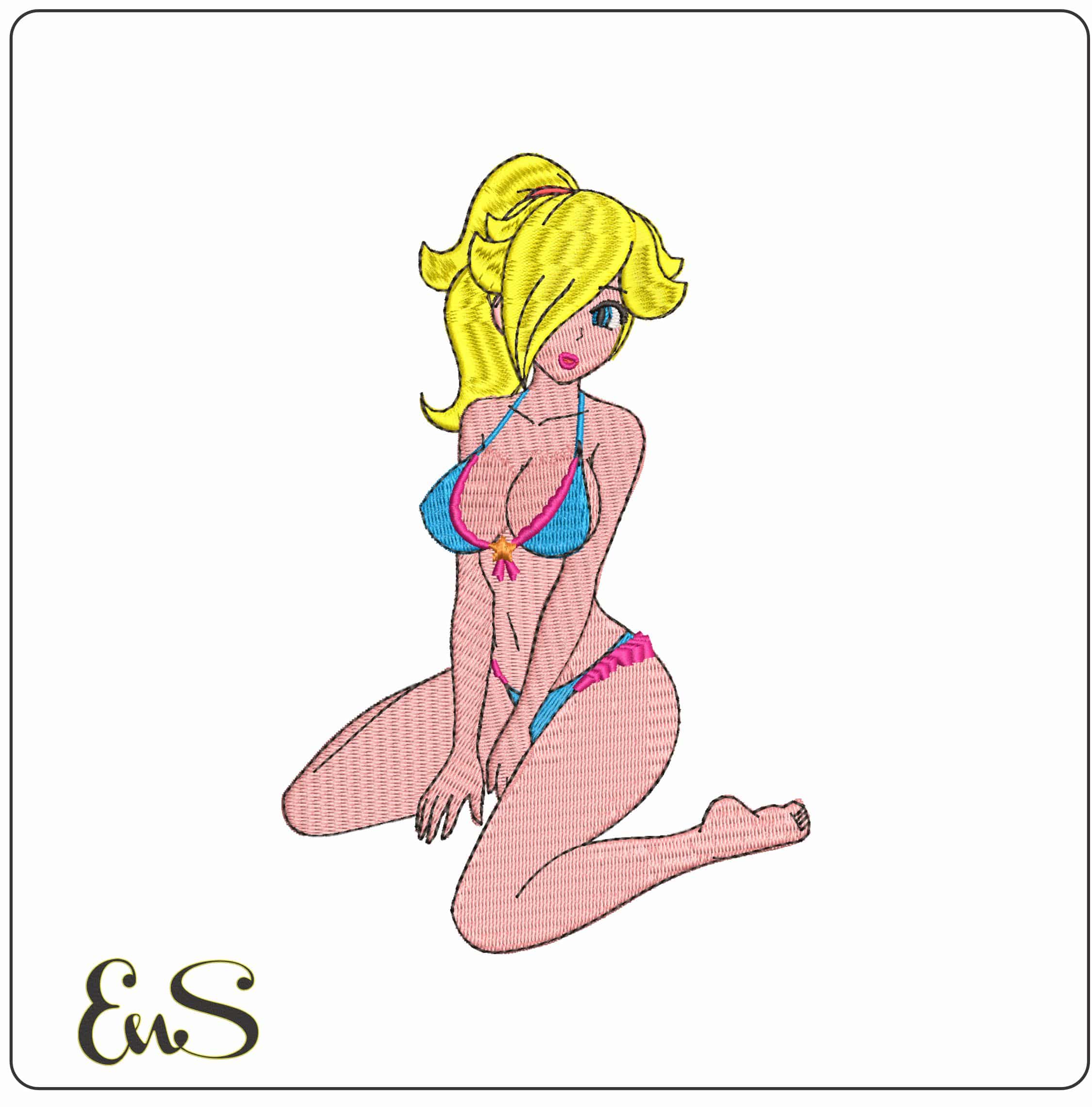 Rosalina in Swimsuit Super Mario- Elegant embroidery design file - instant download