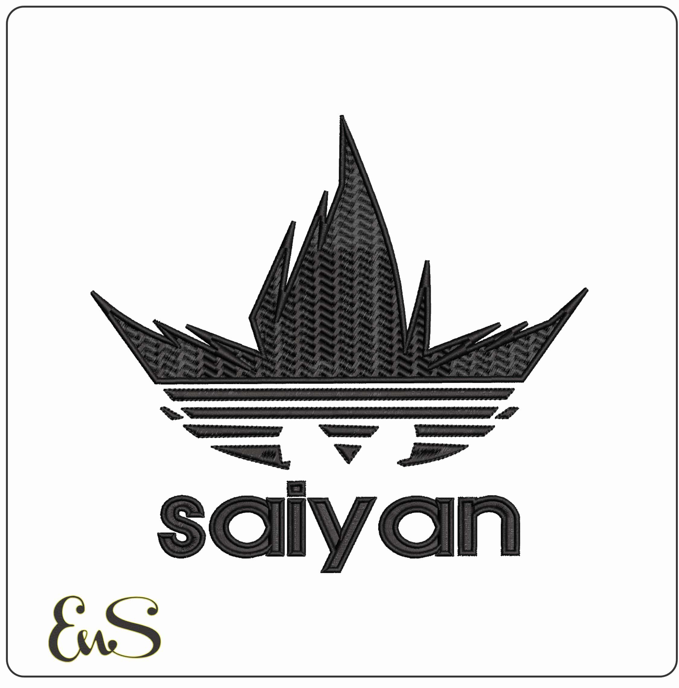 Saiyan Adidas- Elegant embroidery design file - instant download