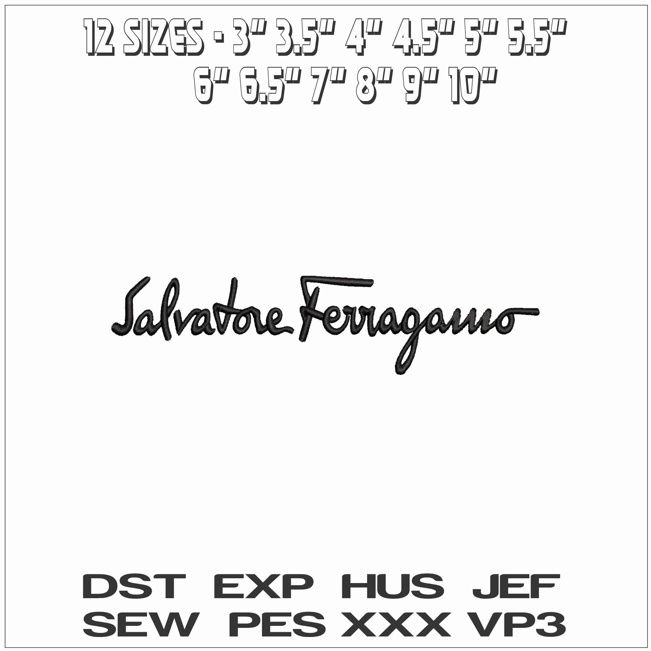 Salvatore Ferragamo Logo- Elegant embroidery design file - instant download — view 2