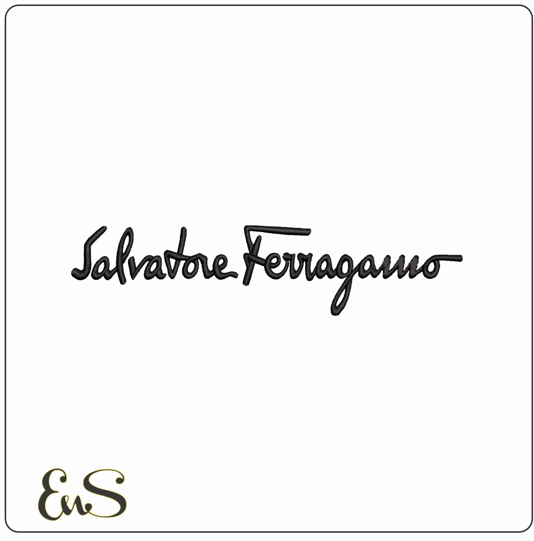 Salvatore Ferragamo Logo- Elegant embroidery design file - instant download