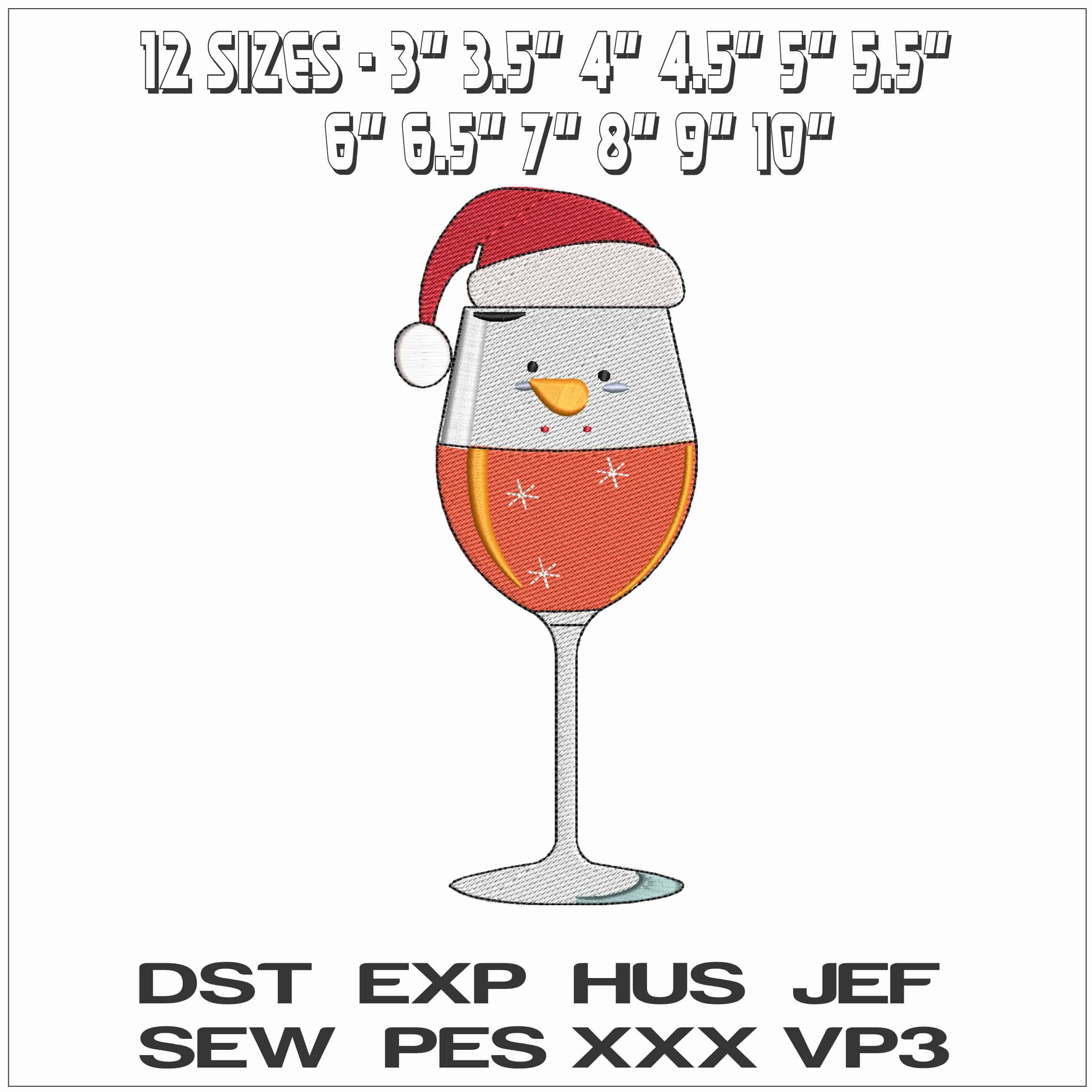 Santa Christmas Drinks- Elegant embroidery design file - instant download — view 2