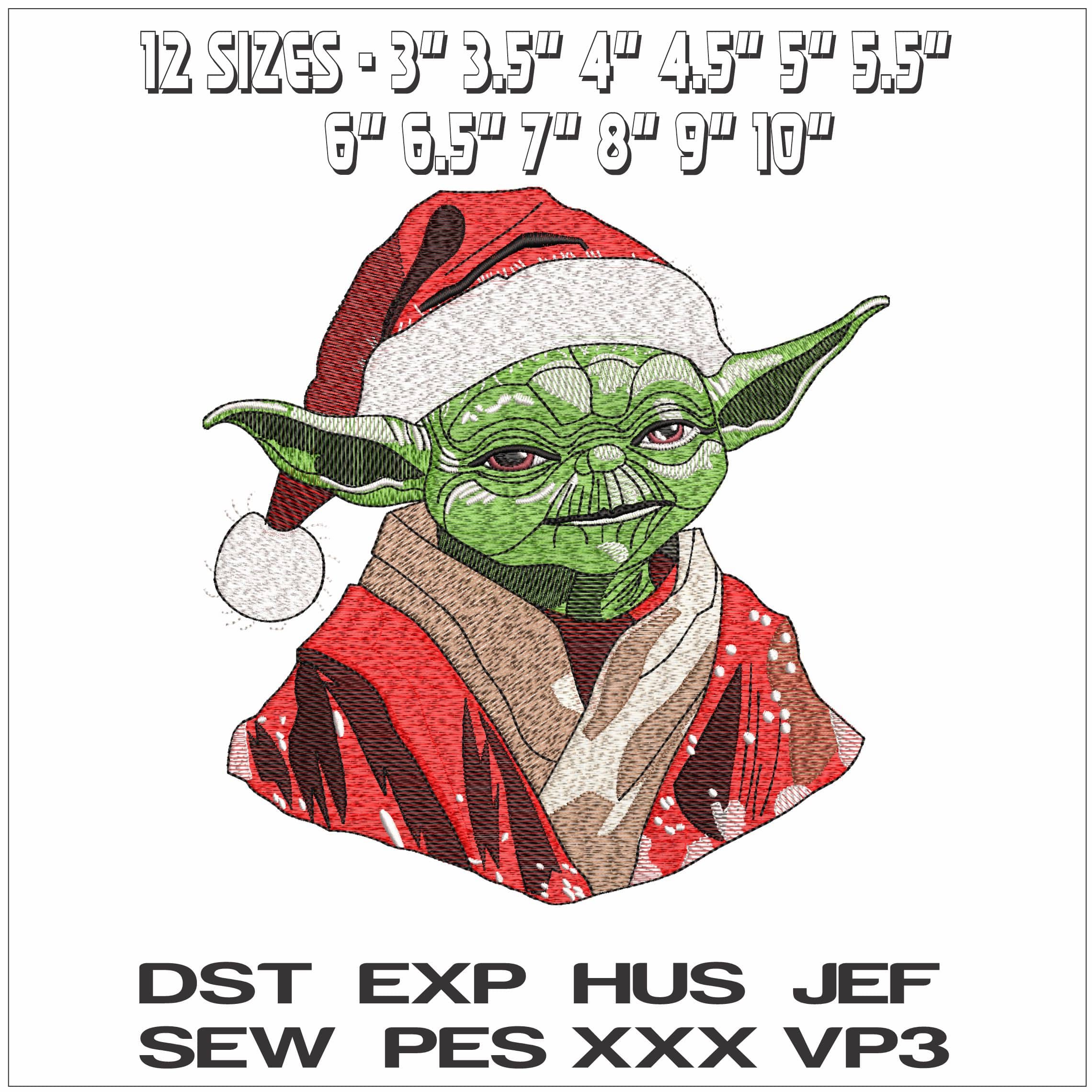Santa Yoda- Elegant embroidery design file - instant download — view 2