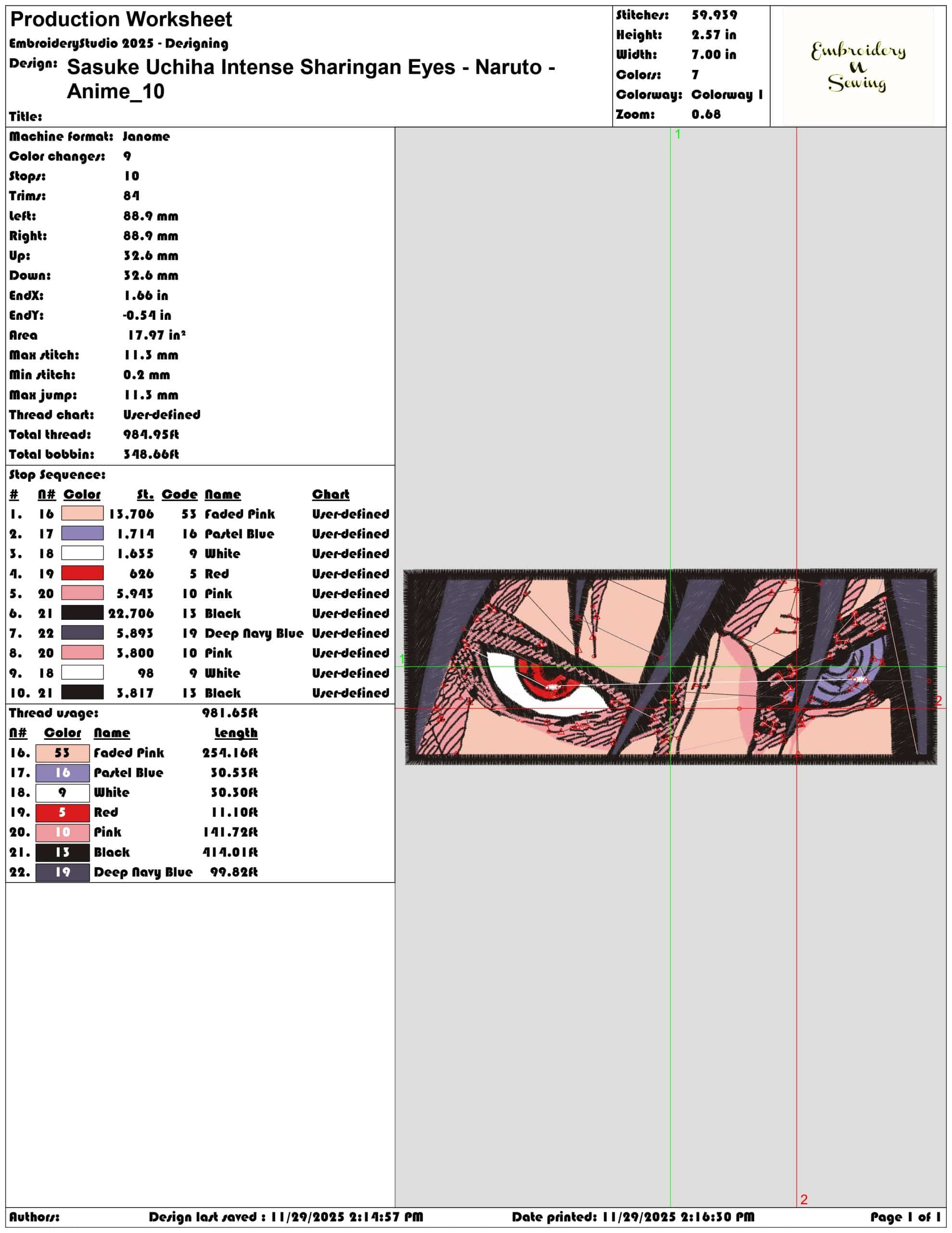 Sasuke Uchiha Intense Sharingan Eyes Naruto Anime- Elegant embroidery design file - instant download — view 3