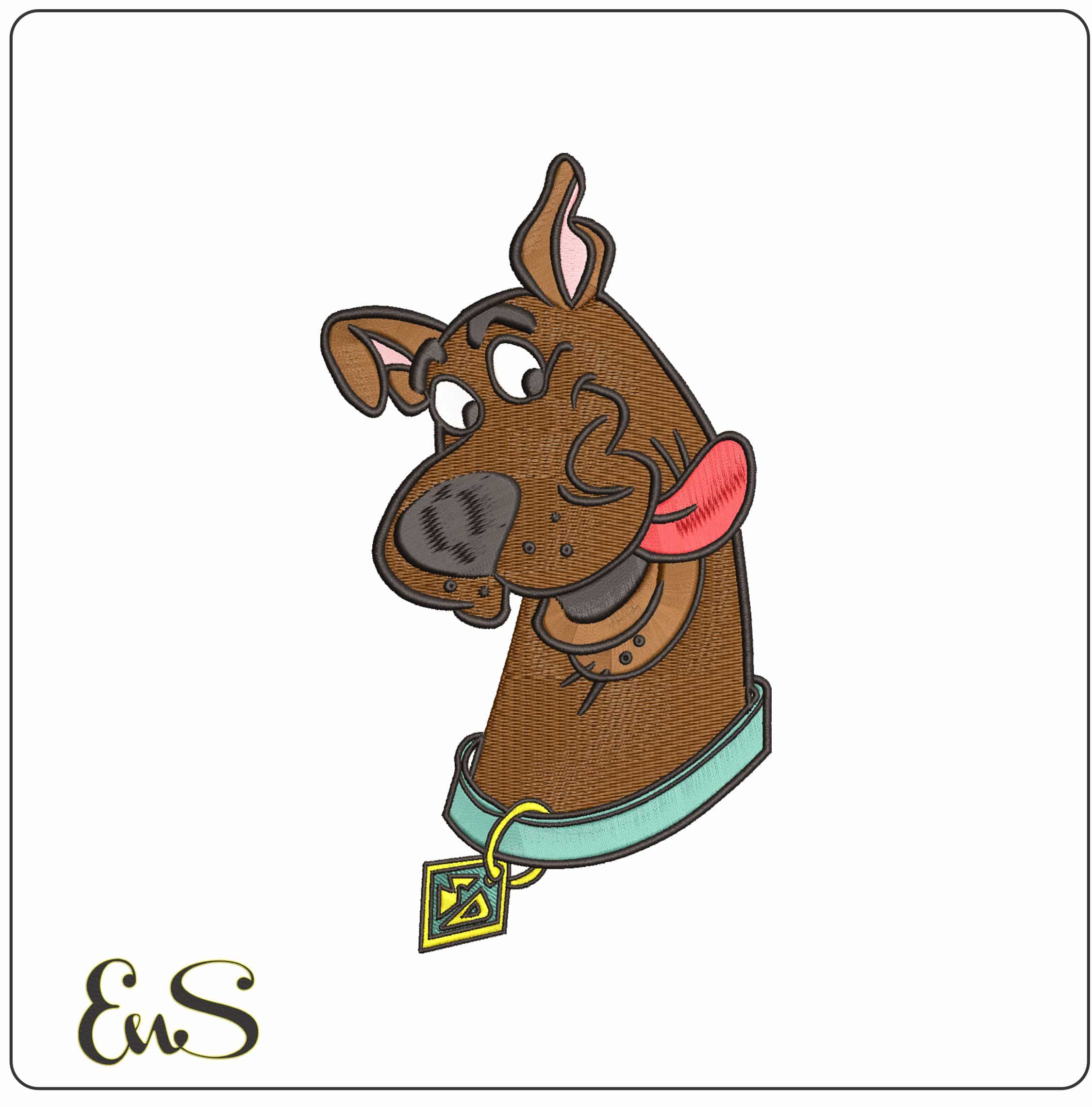 Scooby Doo Head- Elegant embroidery design file - instant download