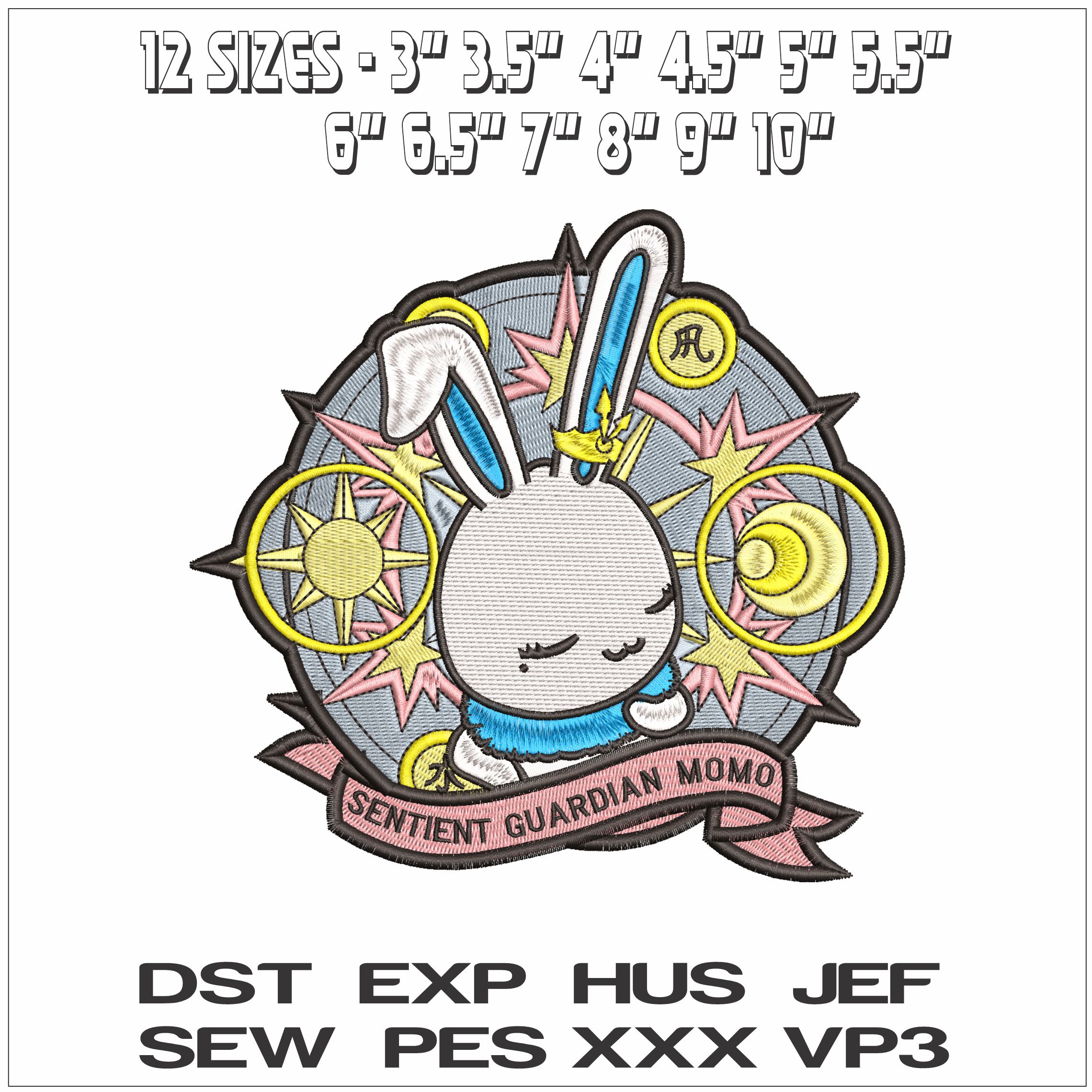 Sentient Guardian Momo Cardcator Sukura Anime- Elegant embroidery design file - instant download — view 2
