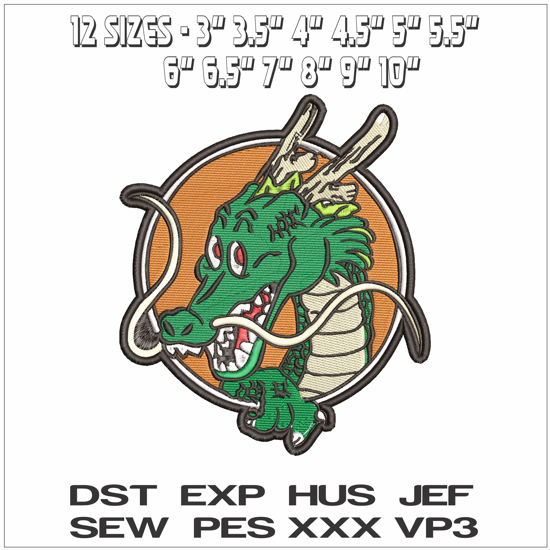 Shenron Eternal Dragon Dragon Ball Anime- Elegant embroidery design file - instant download — view 2
