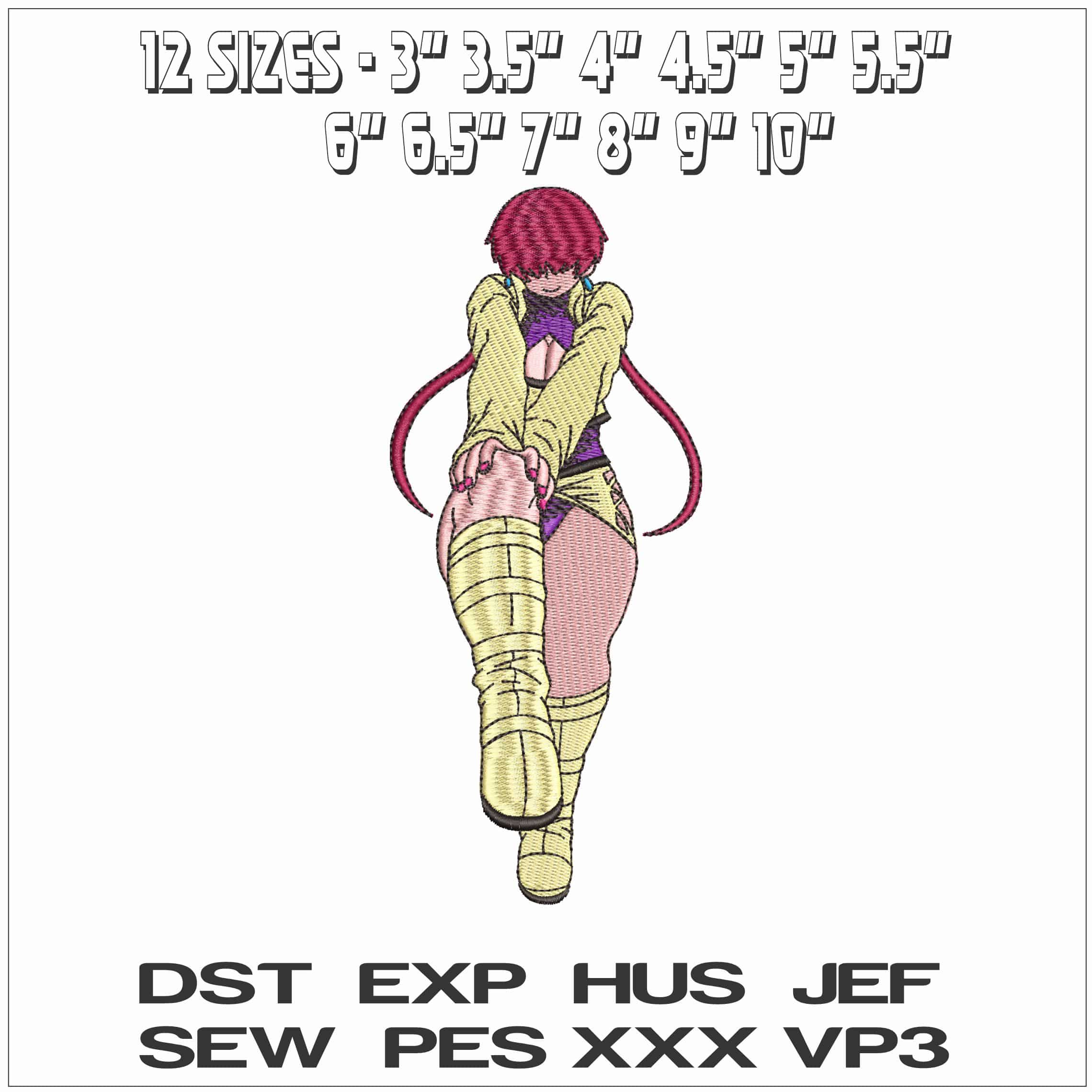 Shermie King of Fighters Anime- Elegant embroidery design file - instant download — view 2