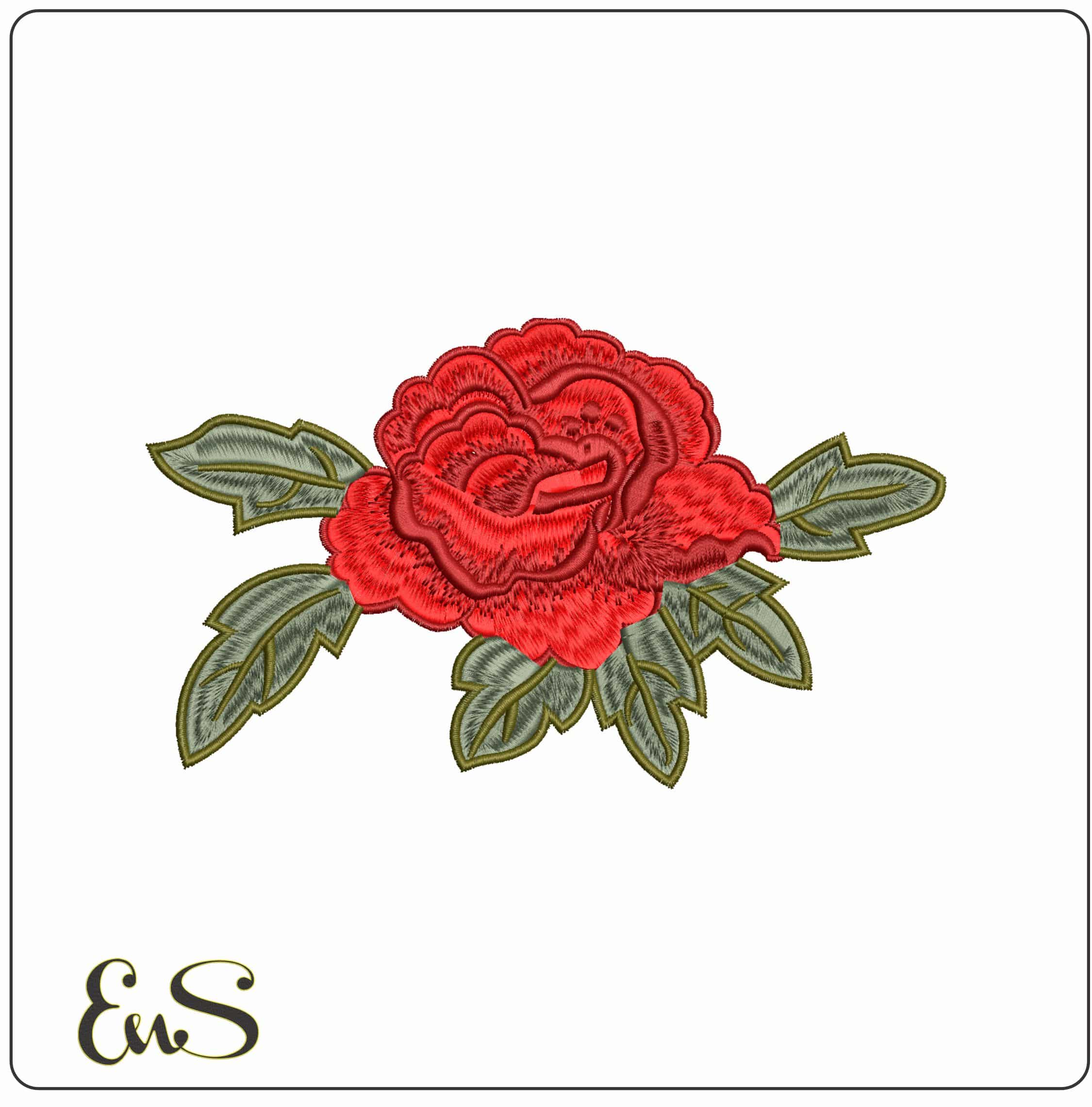 Single rose head- Elegant embroidery design file - instant download