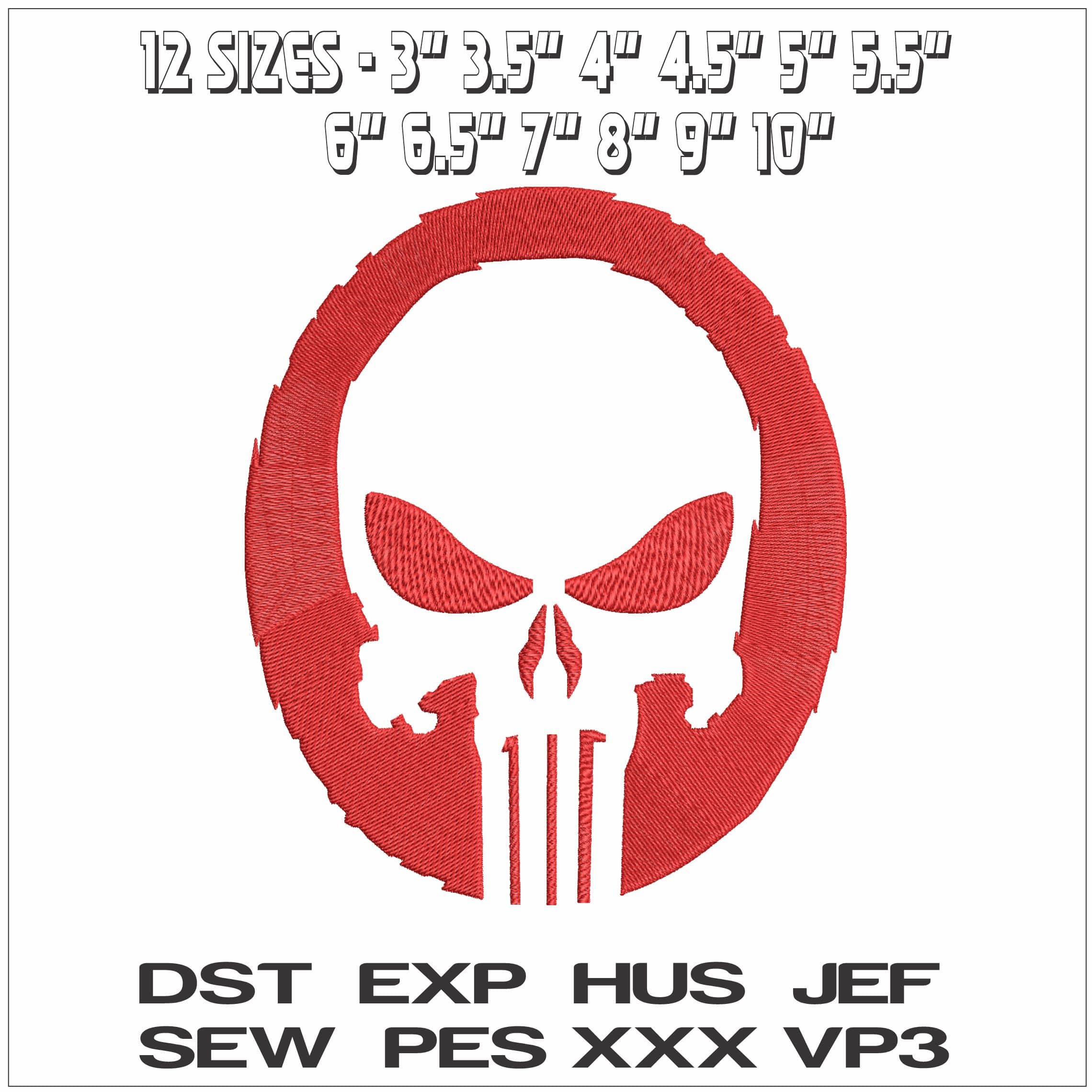 Skull - Elegant embroidery design file - instant download — view 2