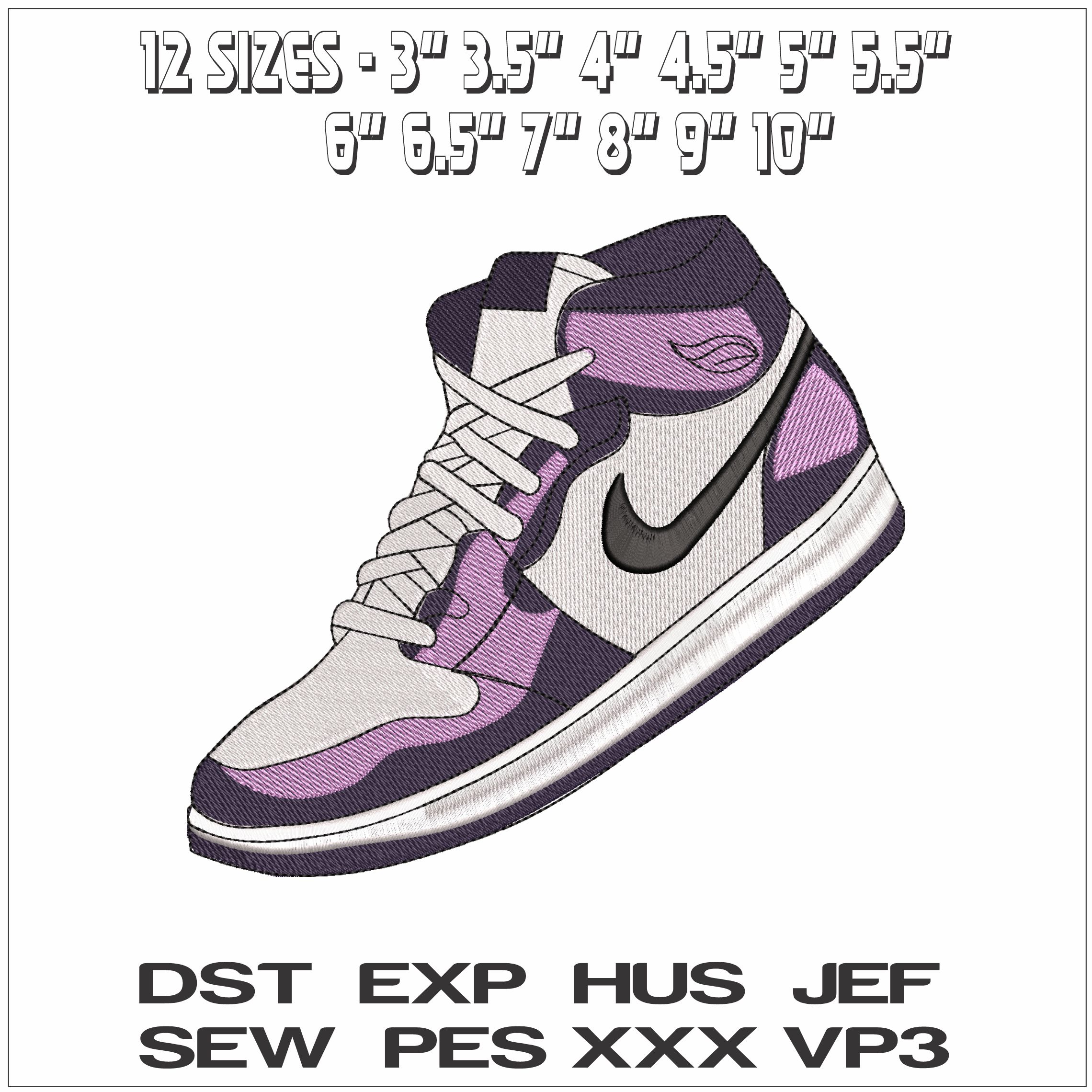 Sneaker with Nike Logo - Elegant embroidery design file - instant download — view 2