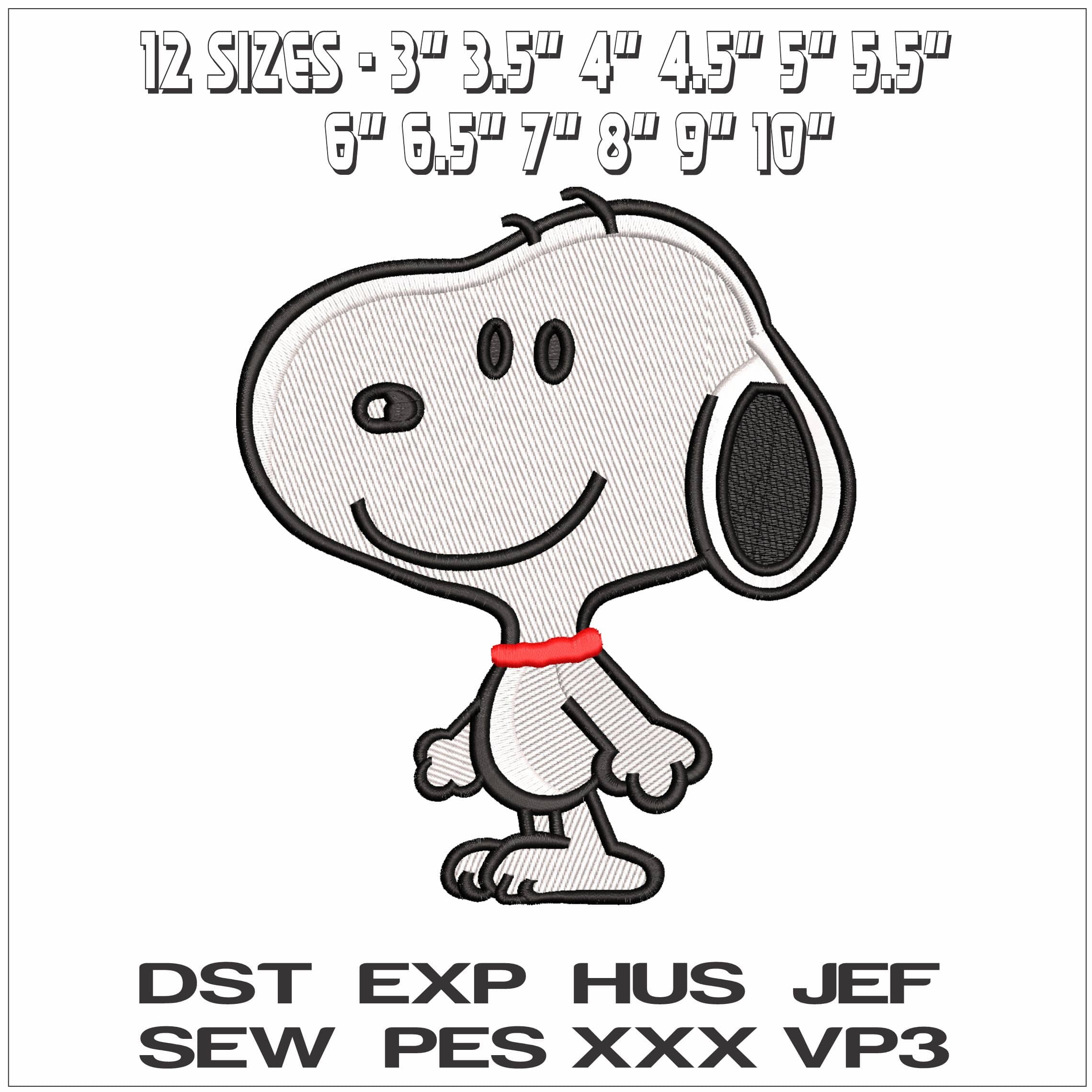 Snoopy - Elegant embroidery design file - instant download — view 2