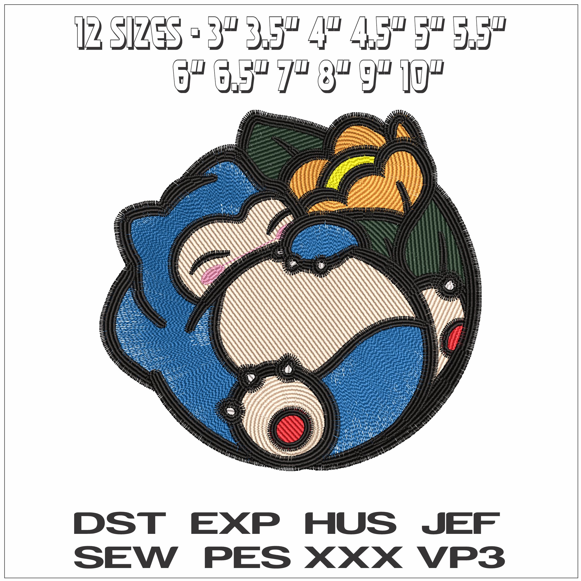 Snorlax Pokemon Anime - Elegant embroidery design file - instant download — view 2