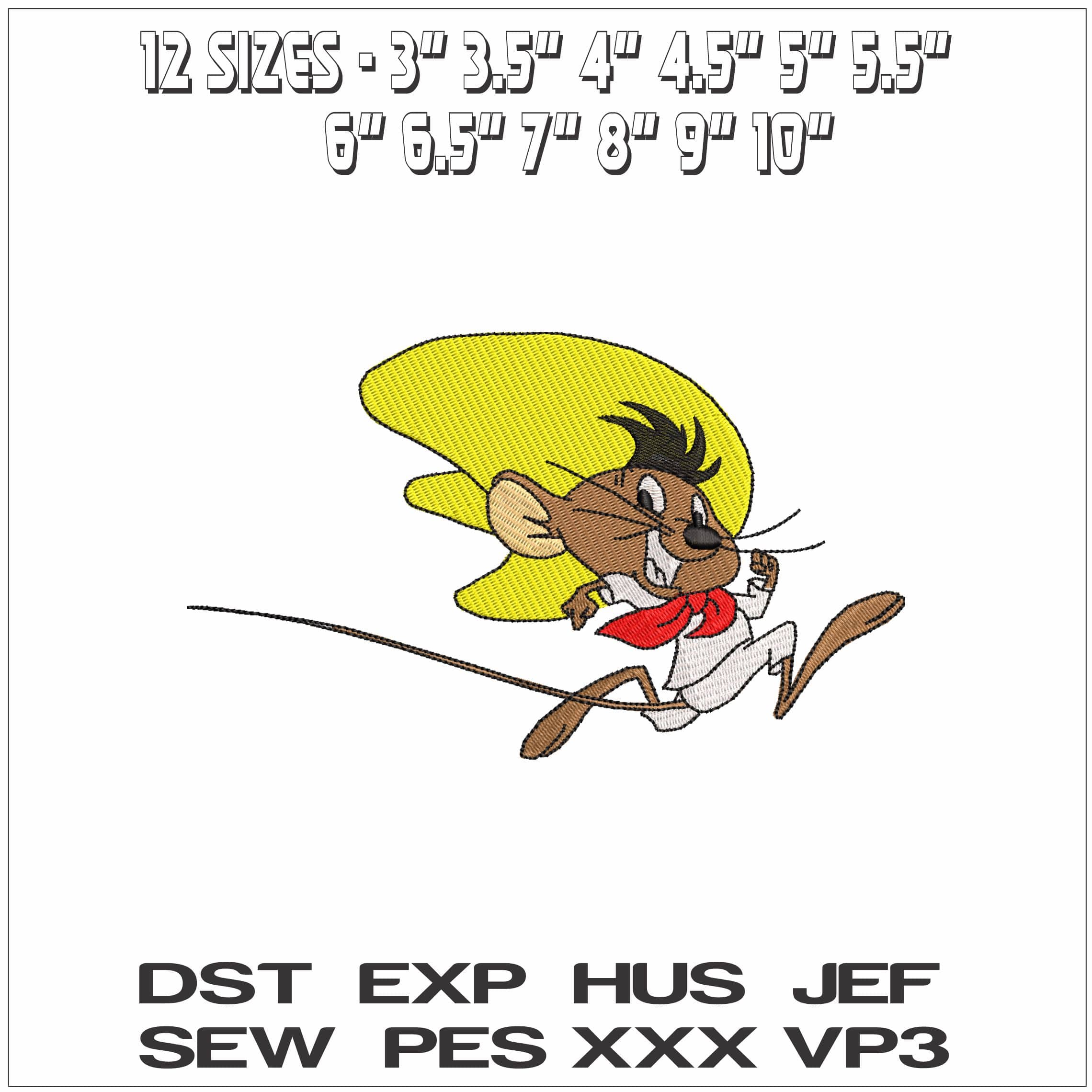 Speedy Gonzales Running Looney Tunes - Elegant embroidery design file - instant download — view 2