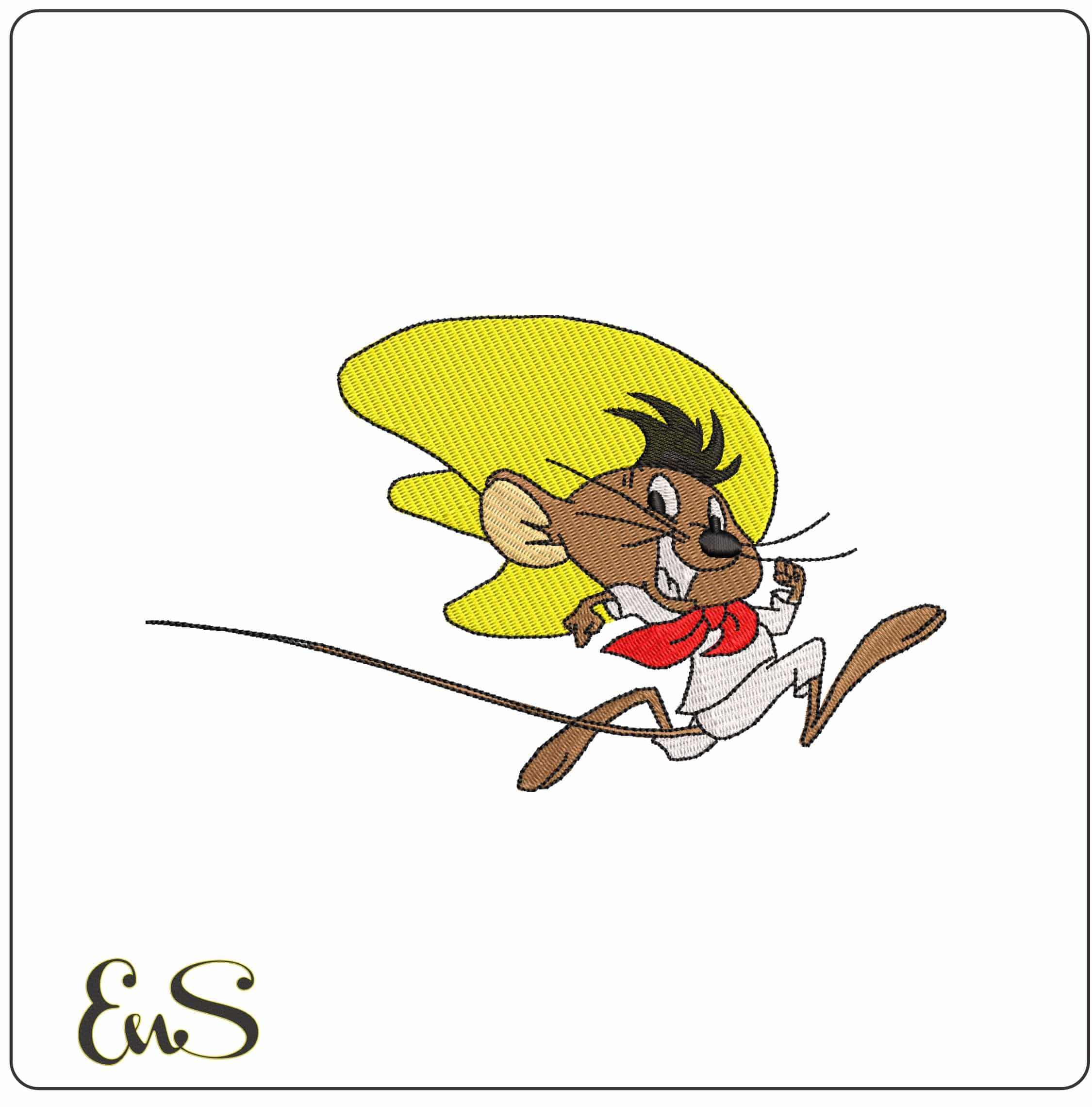 Speedy Gonzales Running Looney Tunes - Elegant embroidery design file - instant download