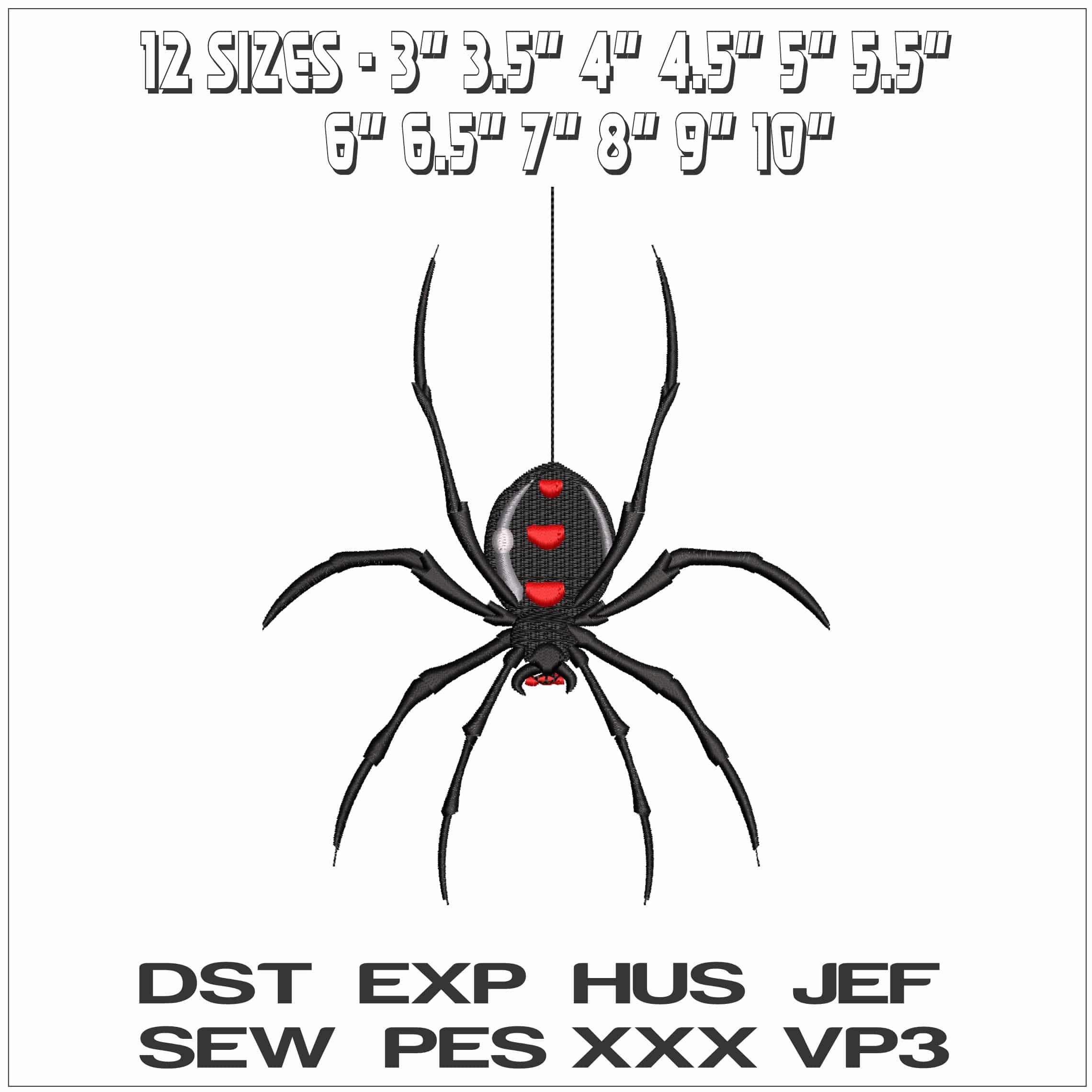 Spider on thread - Elegant embroidery design file - instant download — view 2