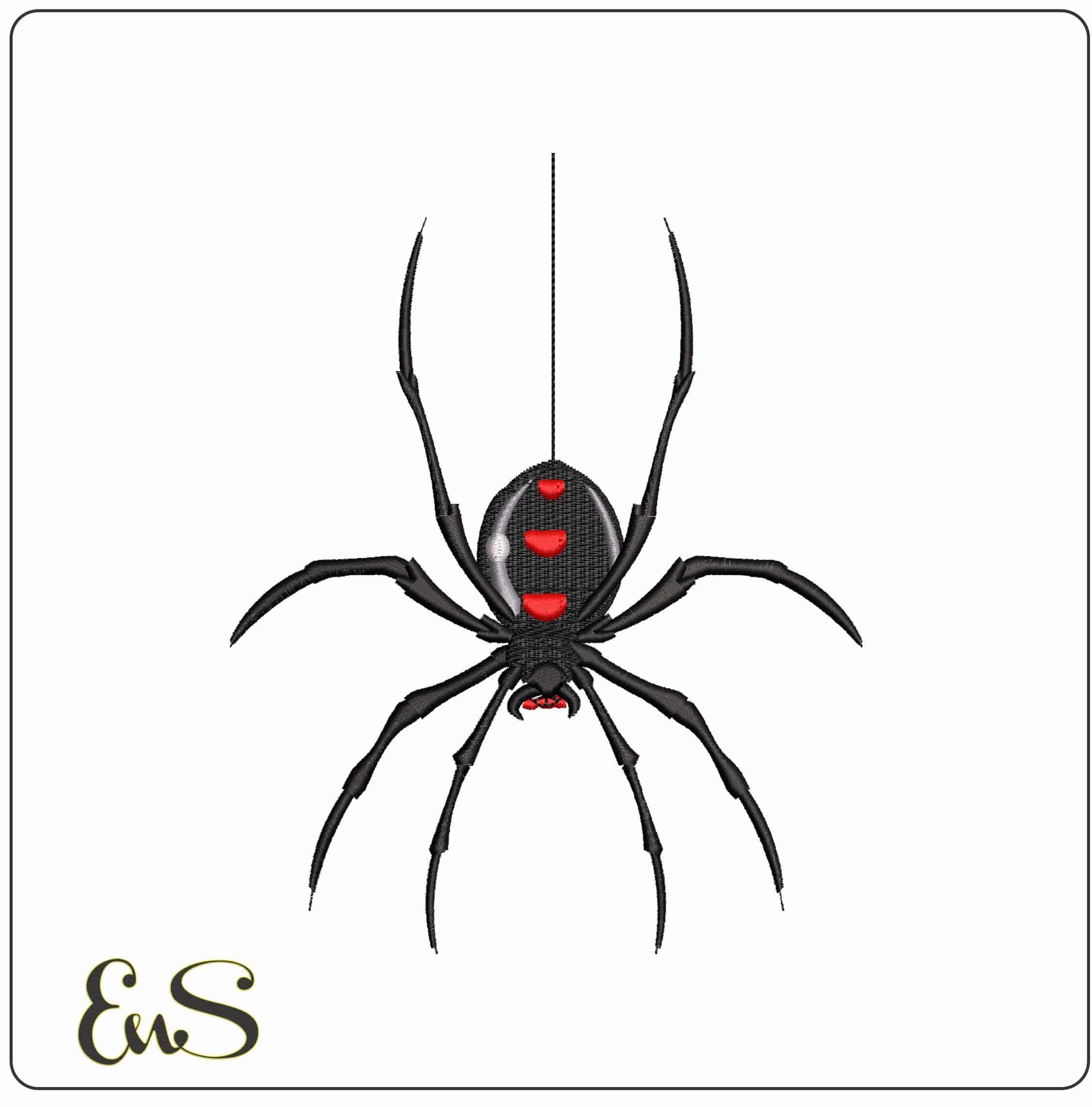 Spider on thread - Elegant embroidery design file - instant download
