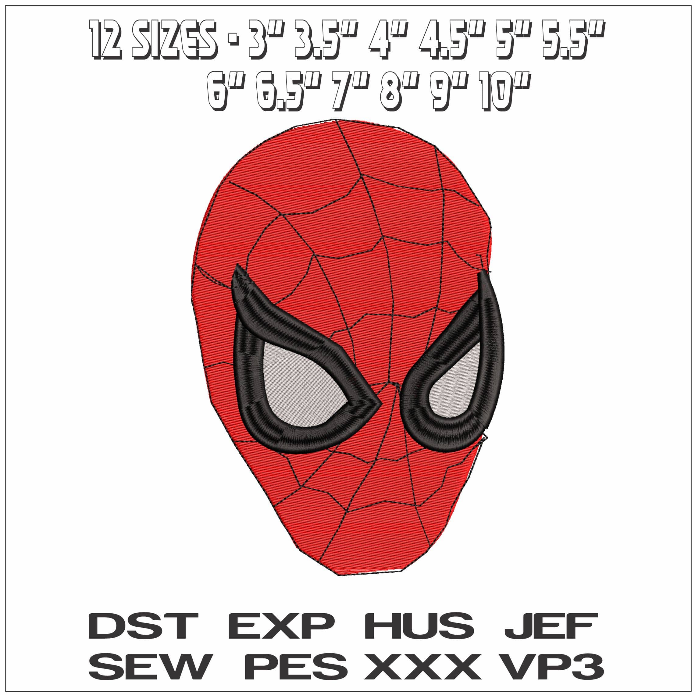 Spiderman Mask - Elegant embroidery design file - instant download — view 2