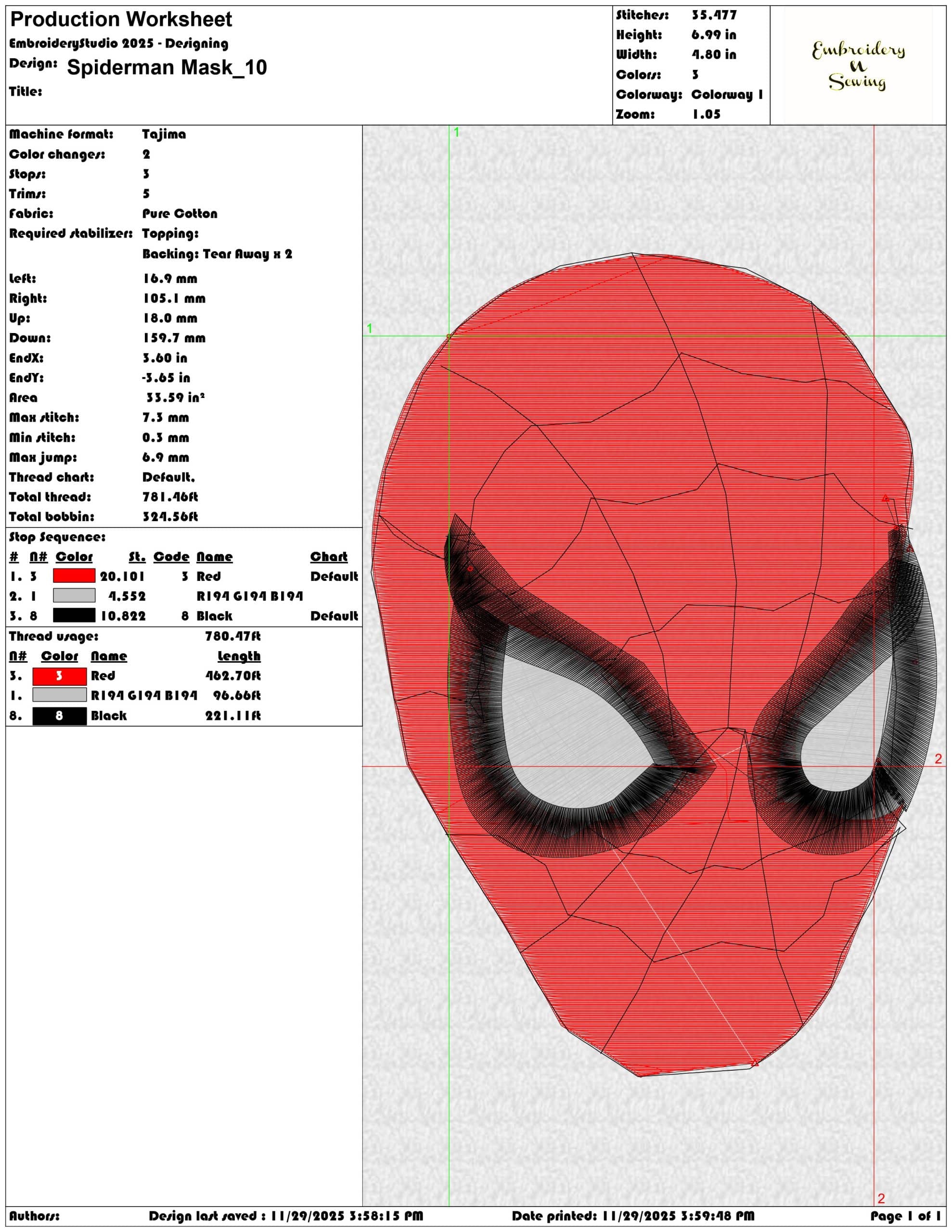 Spiderman Mask - Elegant embroidery design file - instant download — view 3
