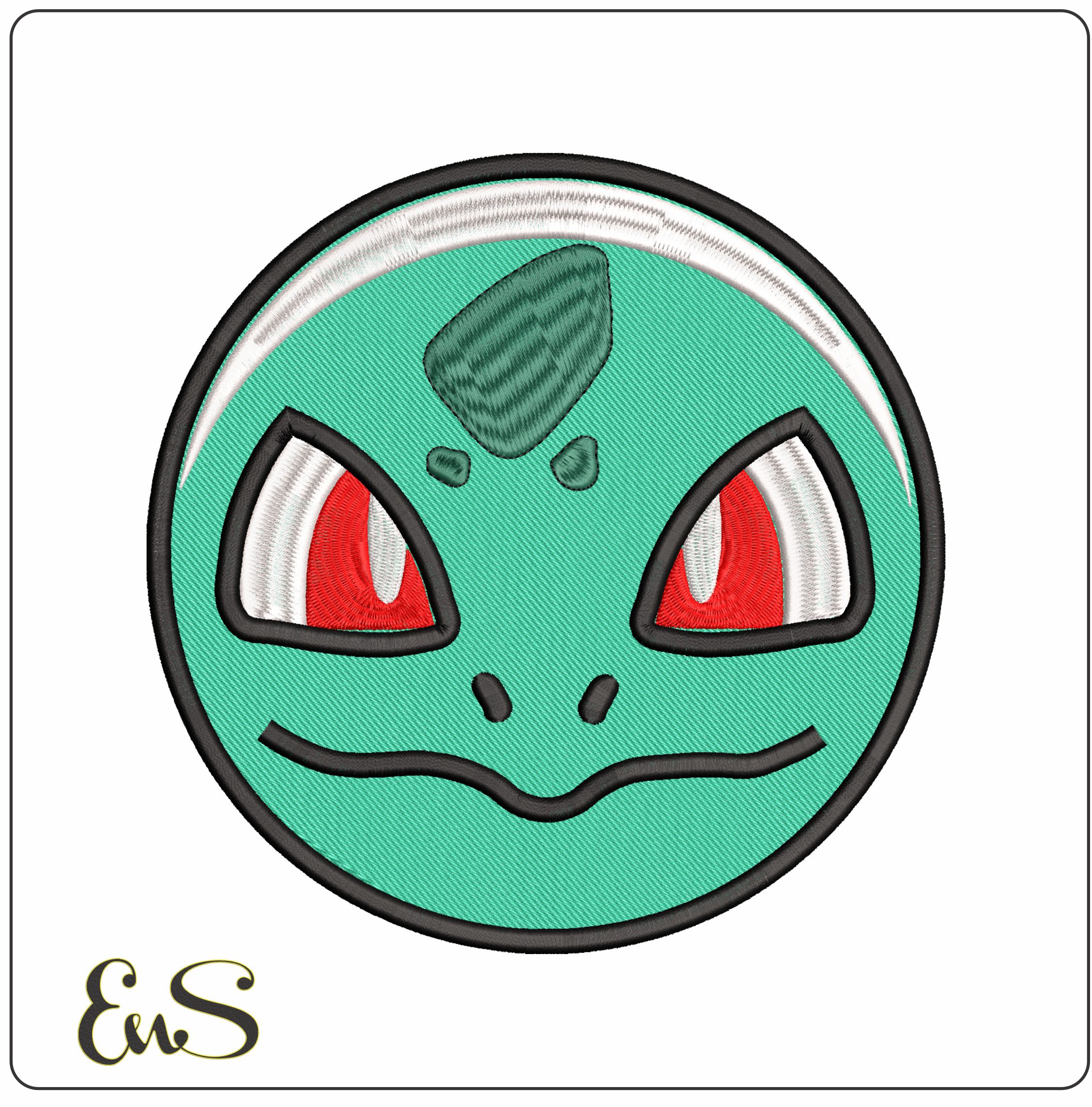 Squirtle Face Pokemon Anime - Elegant embroidery design file - instant download