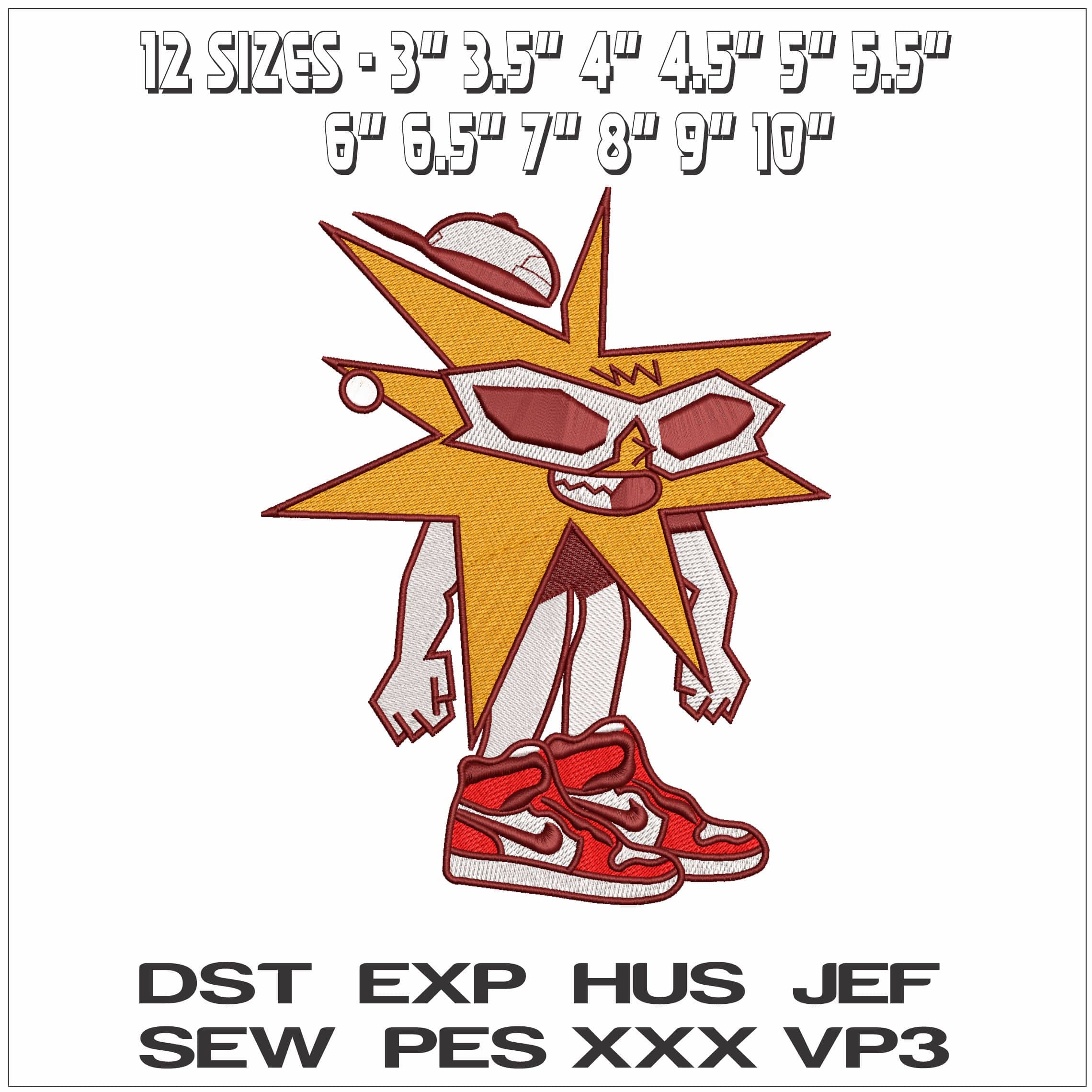 Star man - Elegant embroidery design file - instant download — view 2