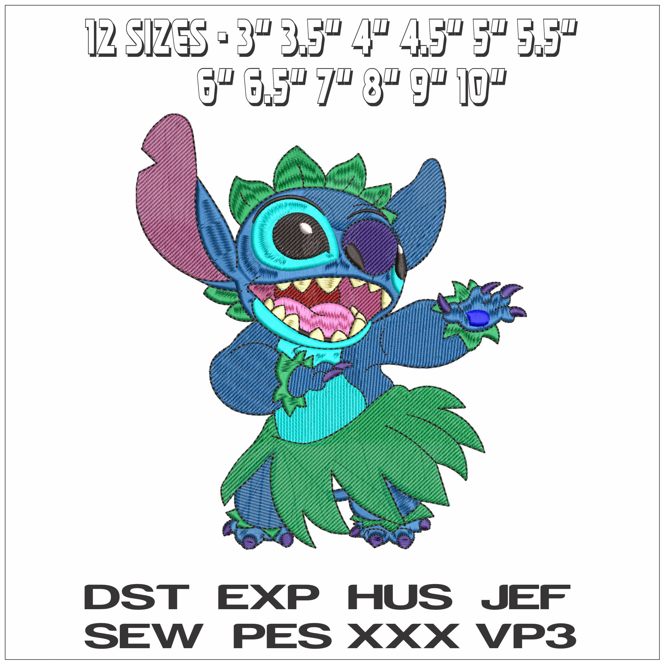 Stitch Hola - Elegant embroidery design file - instant download — view 2