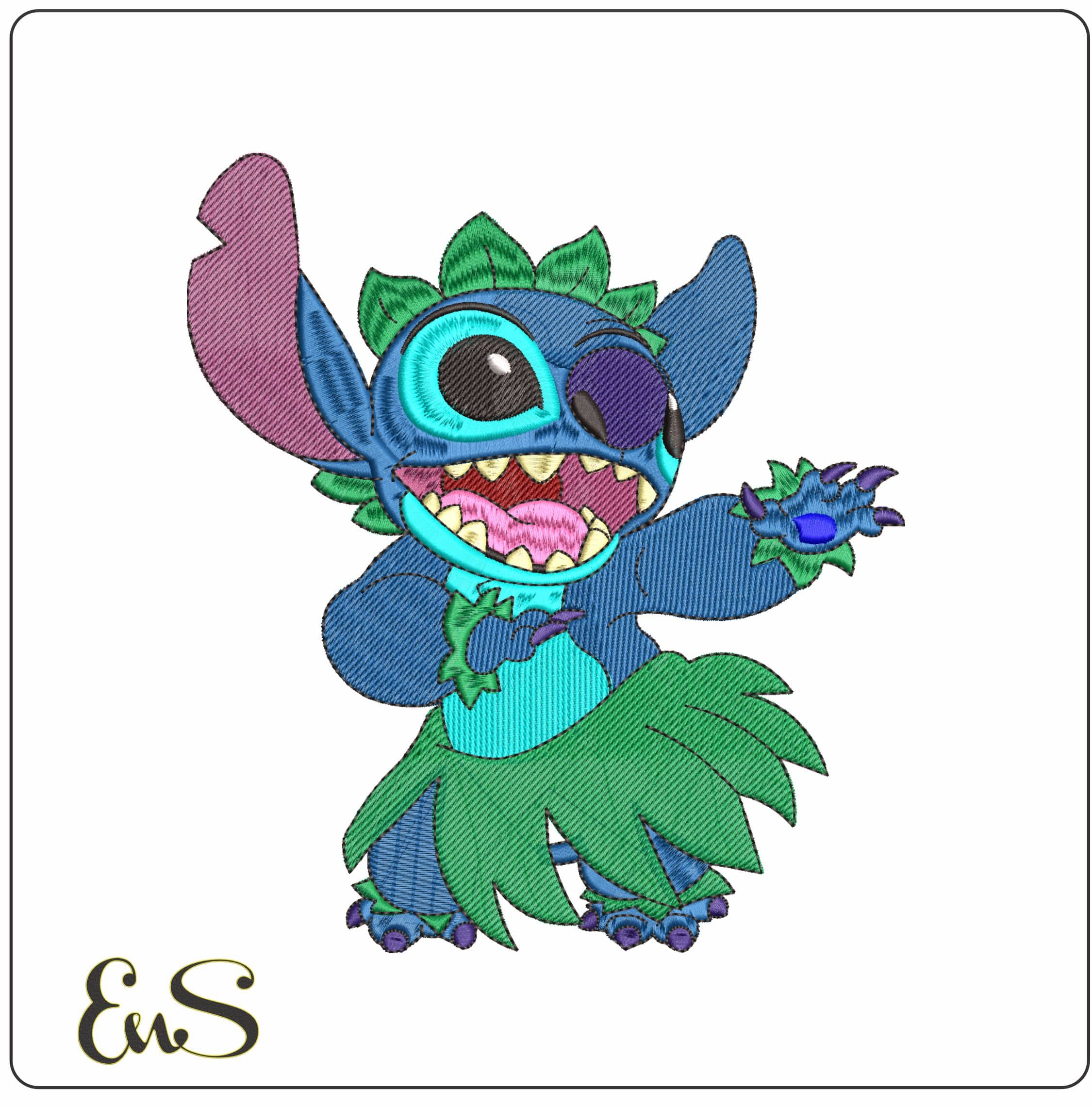 Stitch Hola - Elegant embroidery design file - instant download